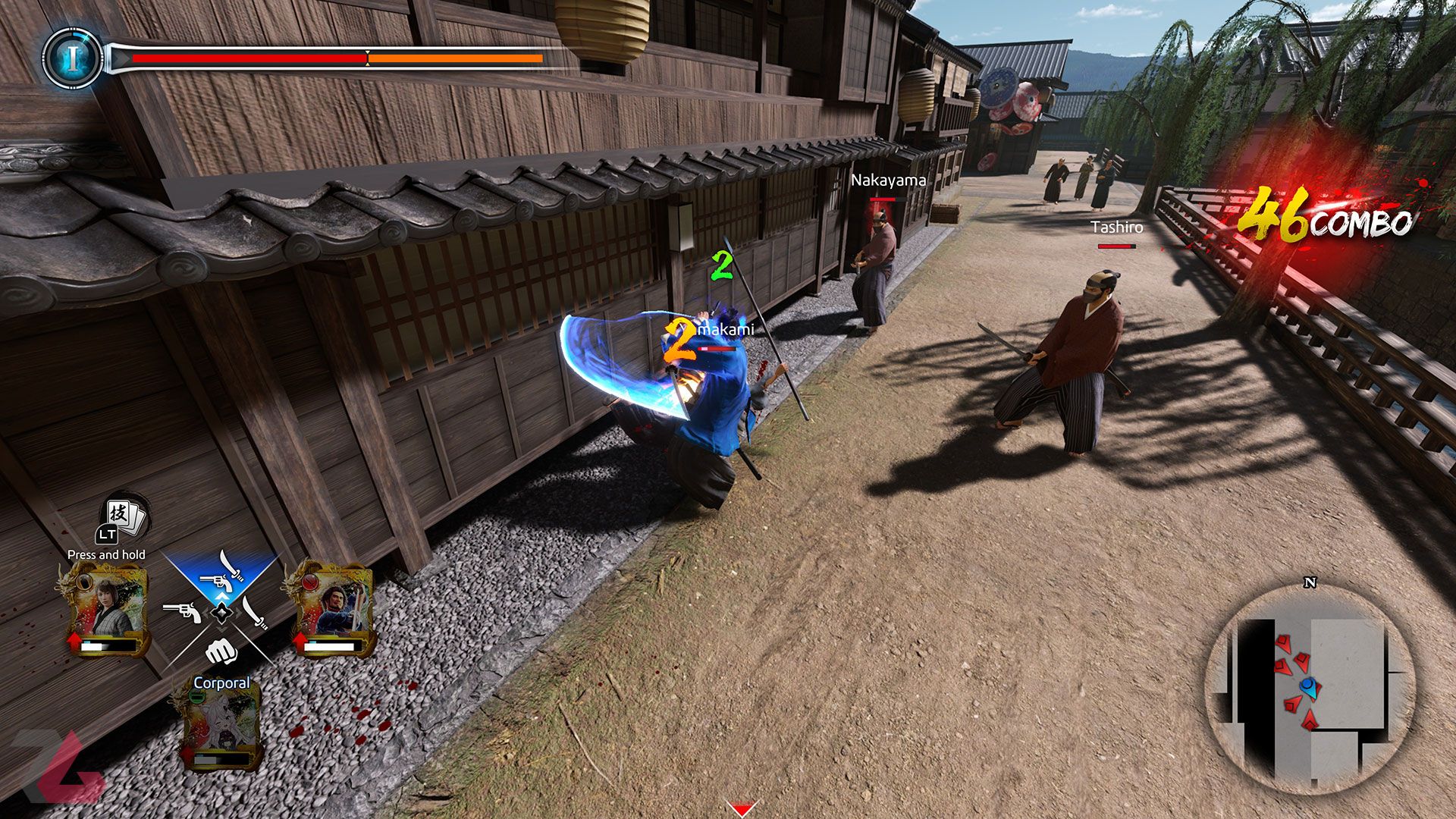 کشتن راهزن‌ها در Like a Dragon Ishin