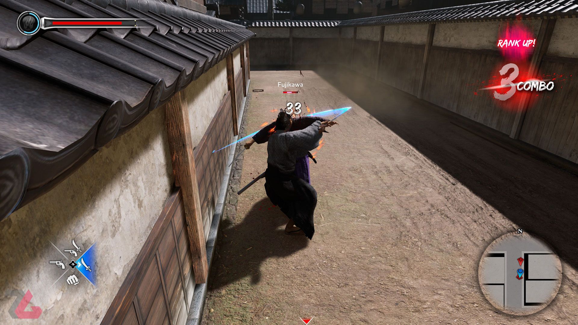 کشتن دشمنان با شمشیر در Like a Dragon Ishin