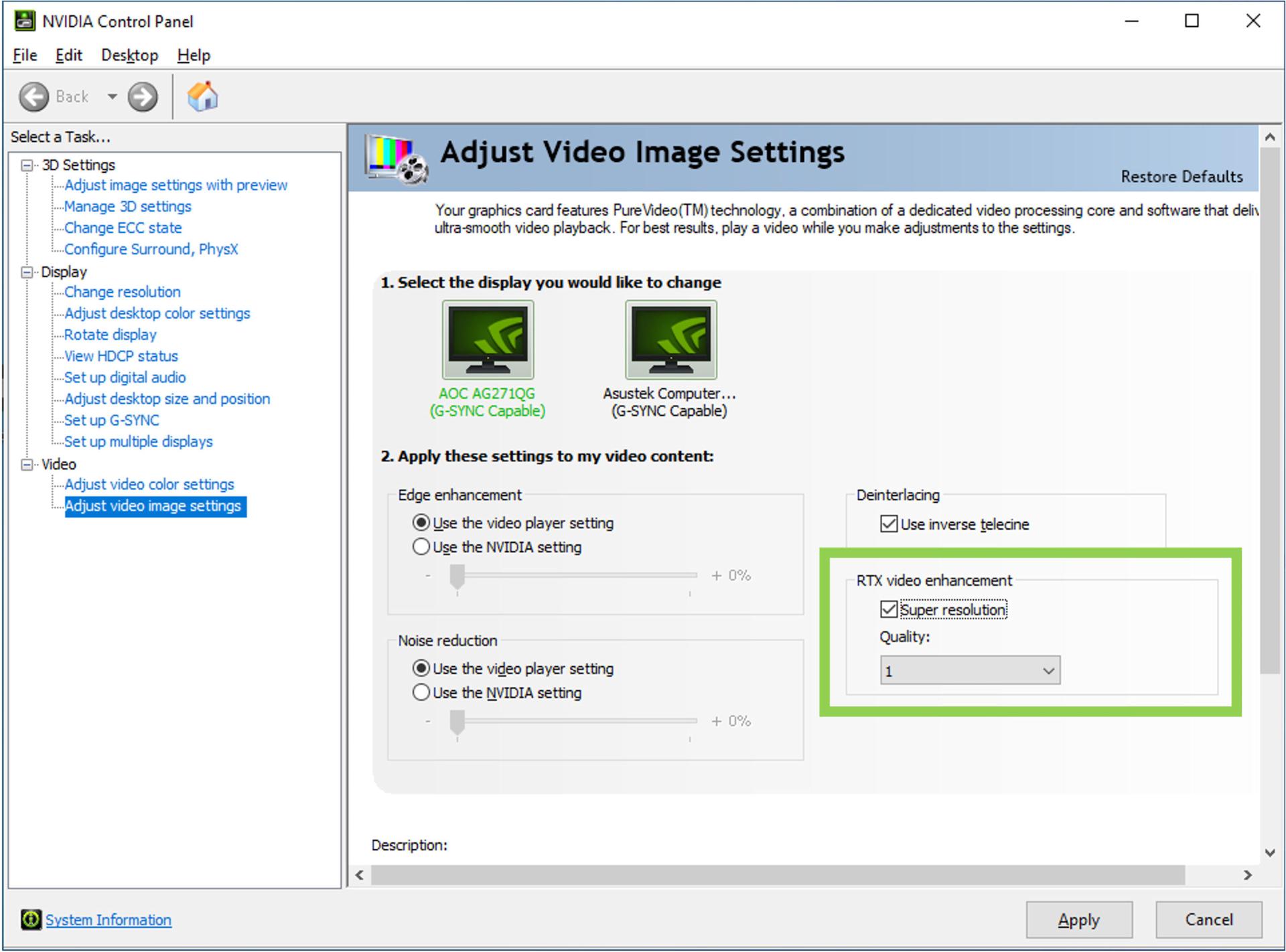 نحوه فعال سازی قابلیت NVIDIA RTX Video Super Resolution