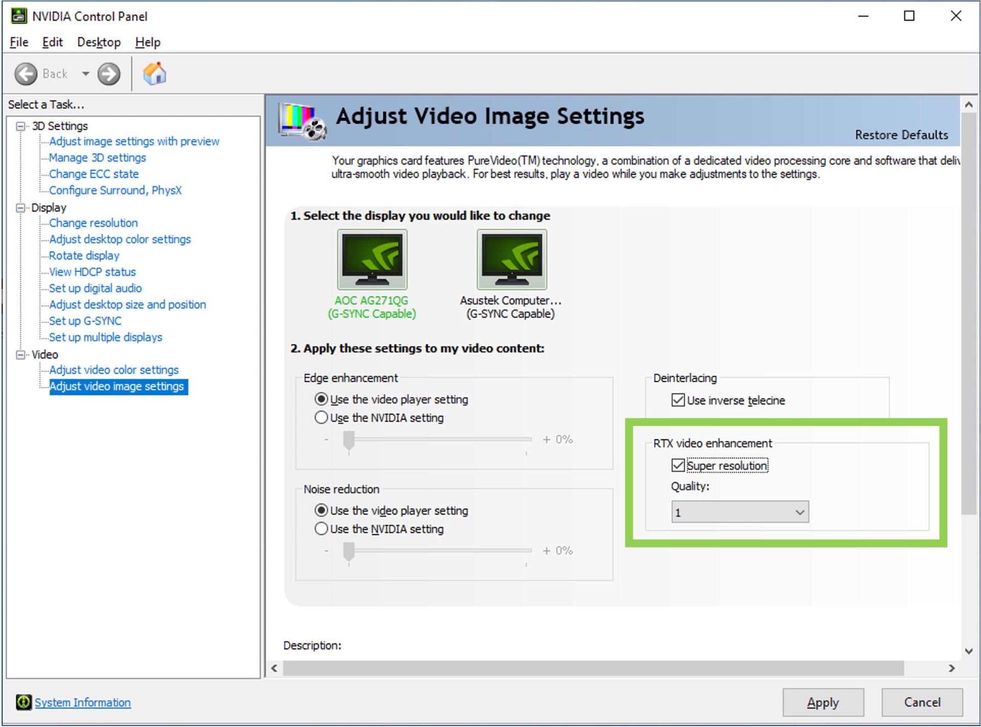 نحوه فعال سازی قابلیت NVIDIA RTX Video Super Resolution