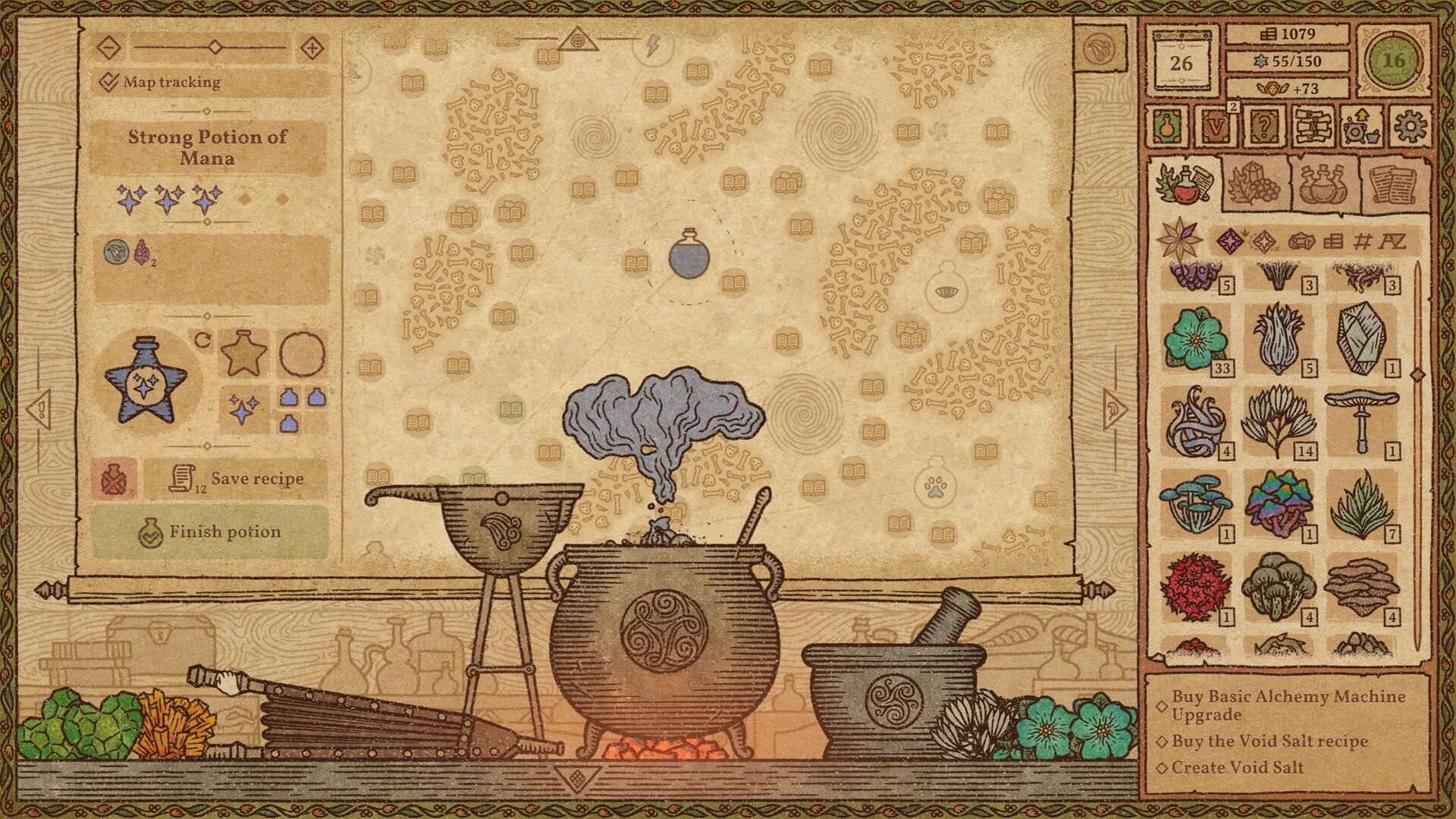 گیم پلی ساخت معجون در بازی Potion Craft