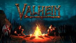 شخصیت‌های بازی Valheim در کنار آتش در محیط جنگلی
