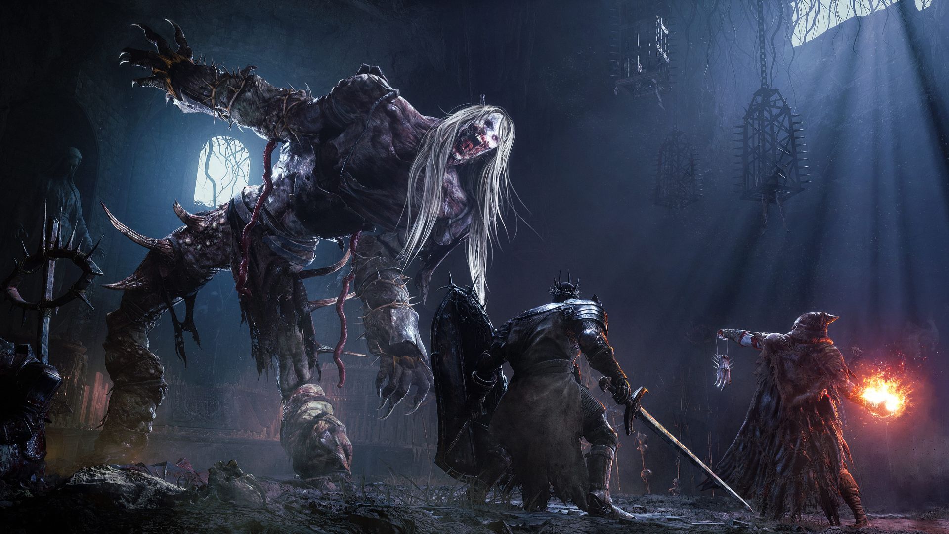 مبارزه با باس فایت غول پیکر در بازی The Lords of the Fallen