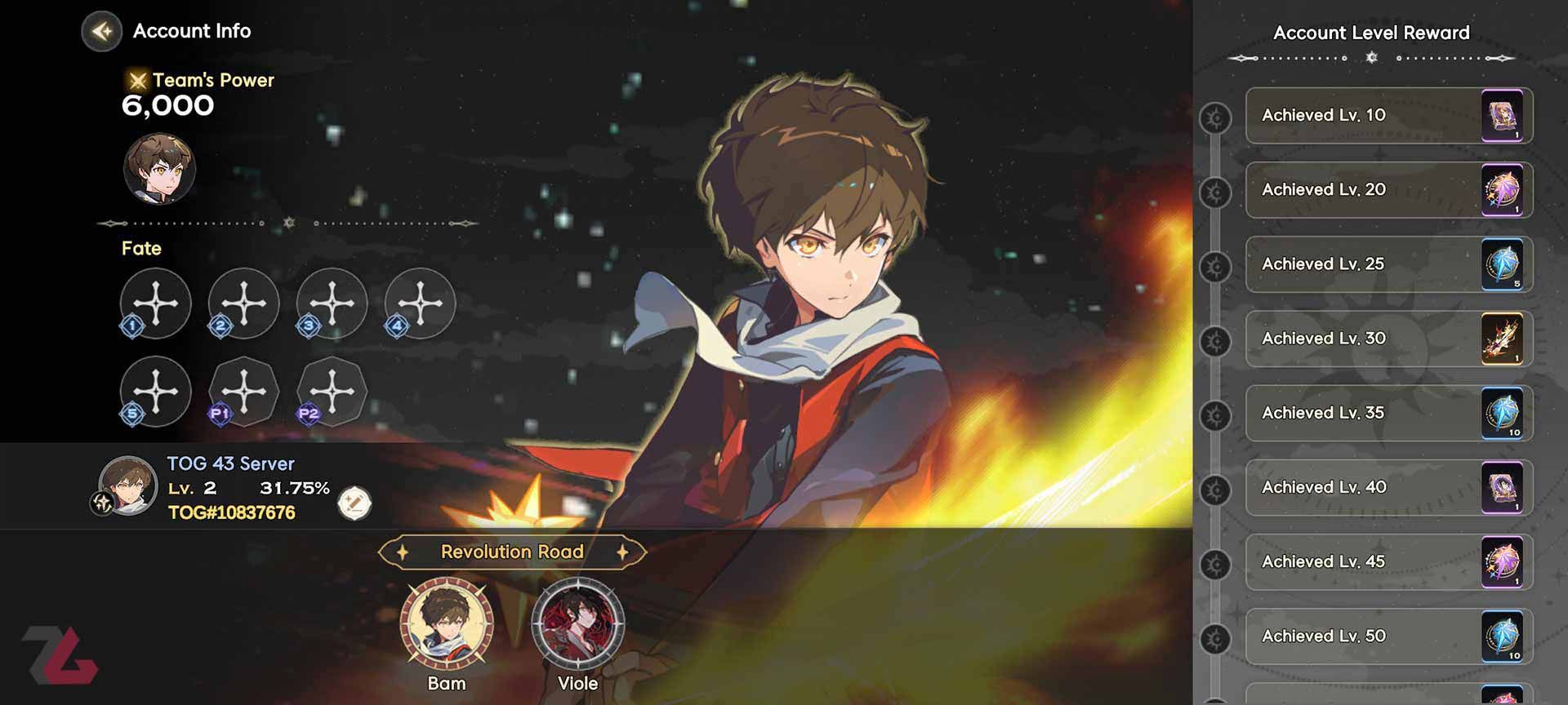 منوی ارتقا شخصیت در بازی Tower of God: The Great Journey
