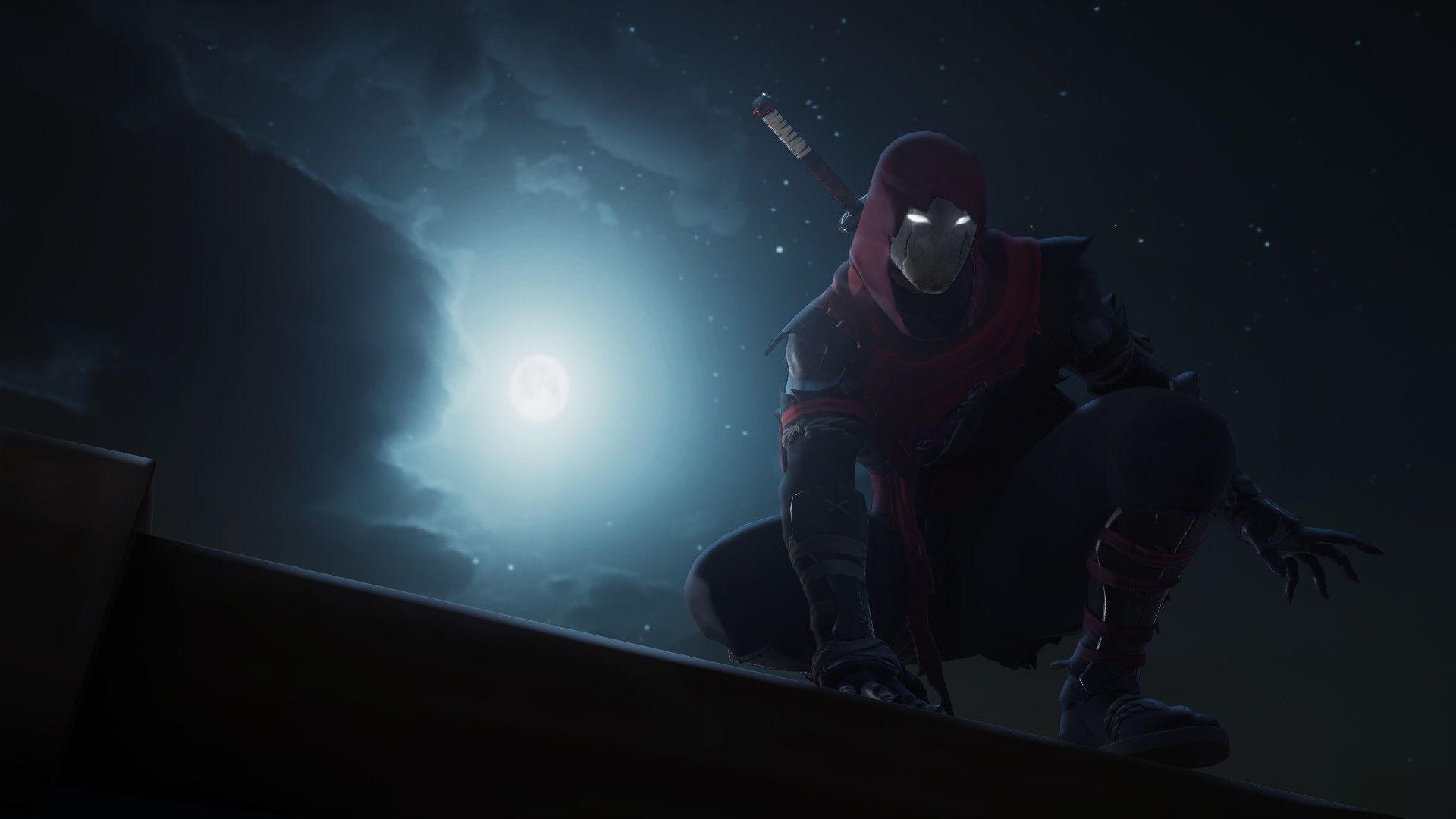 شخصیت اصلی بازی Aragami 2 در حالت نشسته