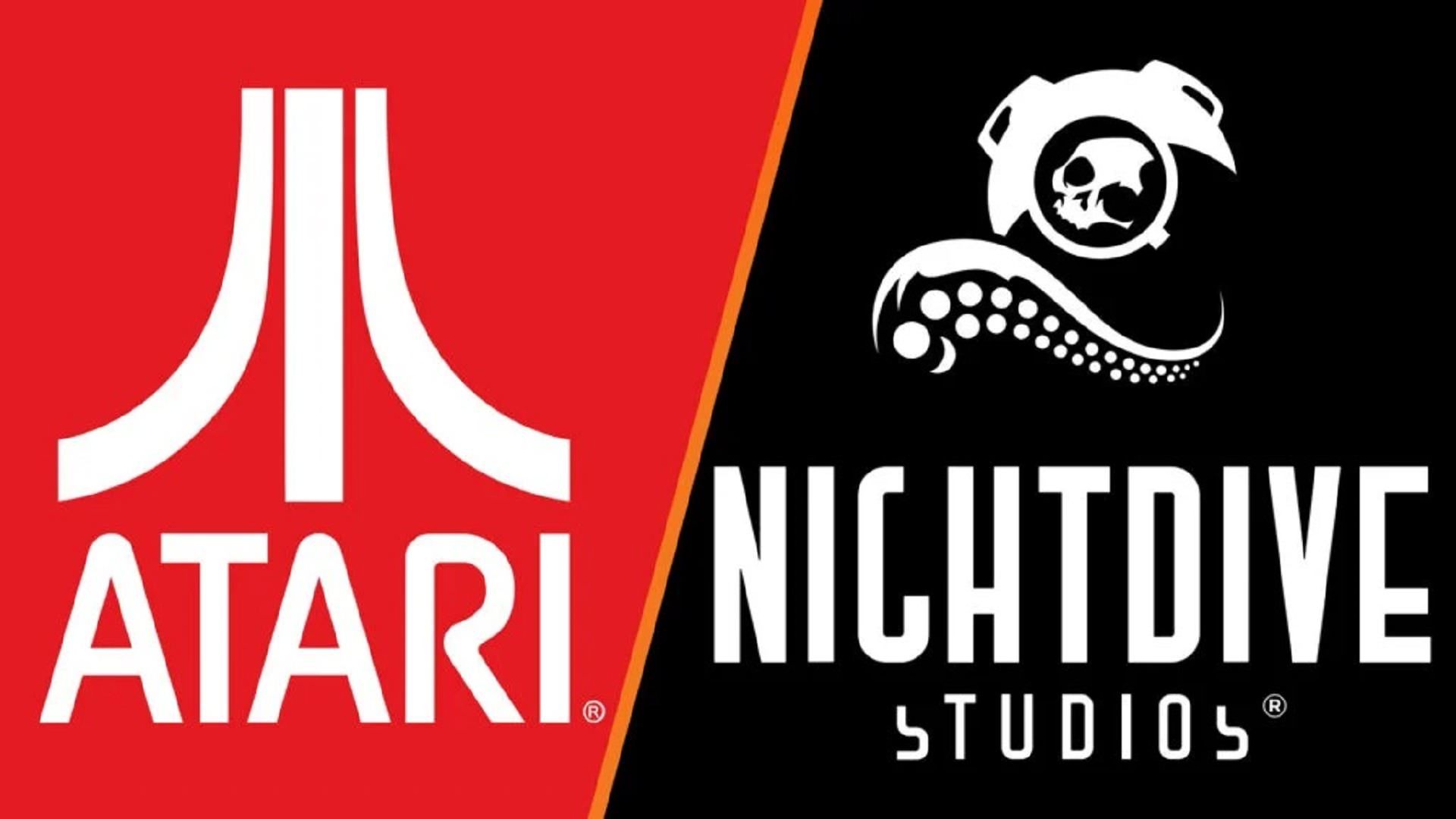لوگوی آتاری درکنار لوگوی استودیو Nightdive