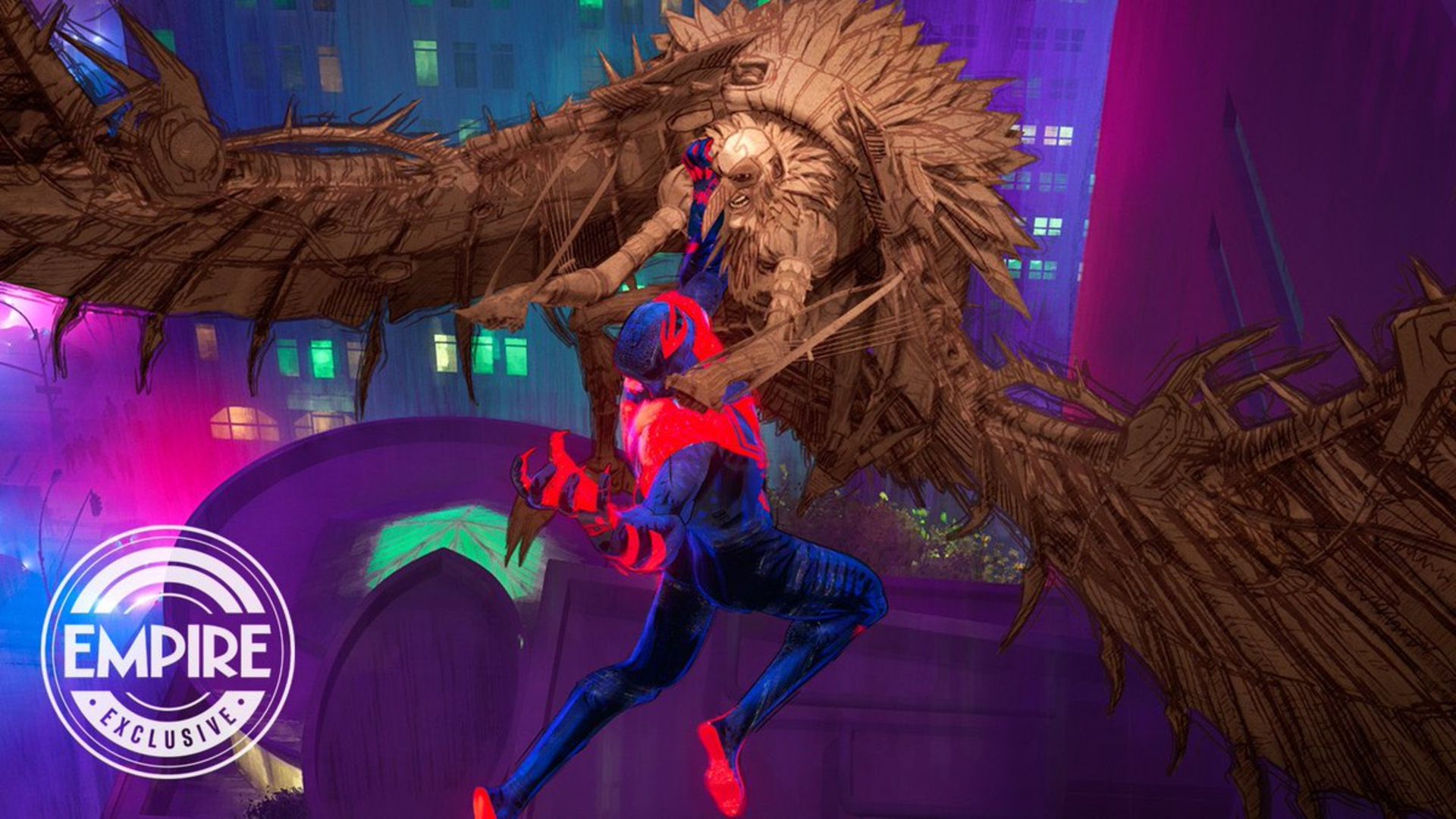 مبارزه اسپایدرمن ۲۰۹۹ با والچر در انیمیشن Spider-Man: Across the Spider-Verse