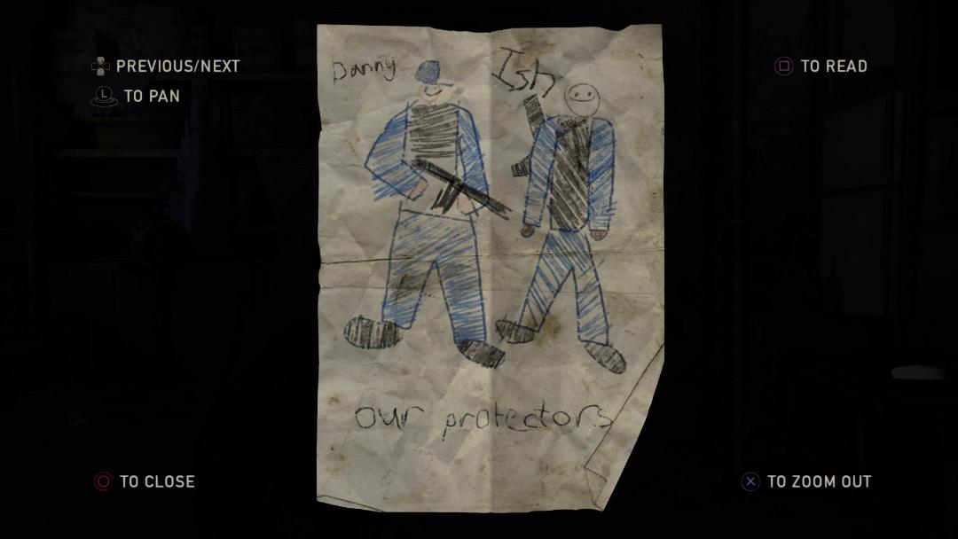 نقاشی شخصیت ایش و دنی در بازی the last of us