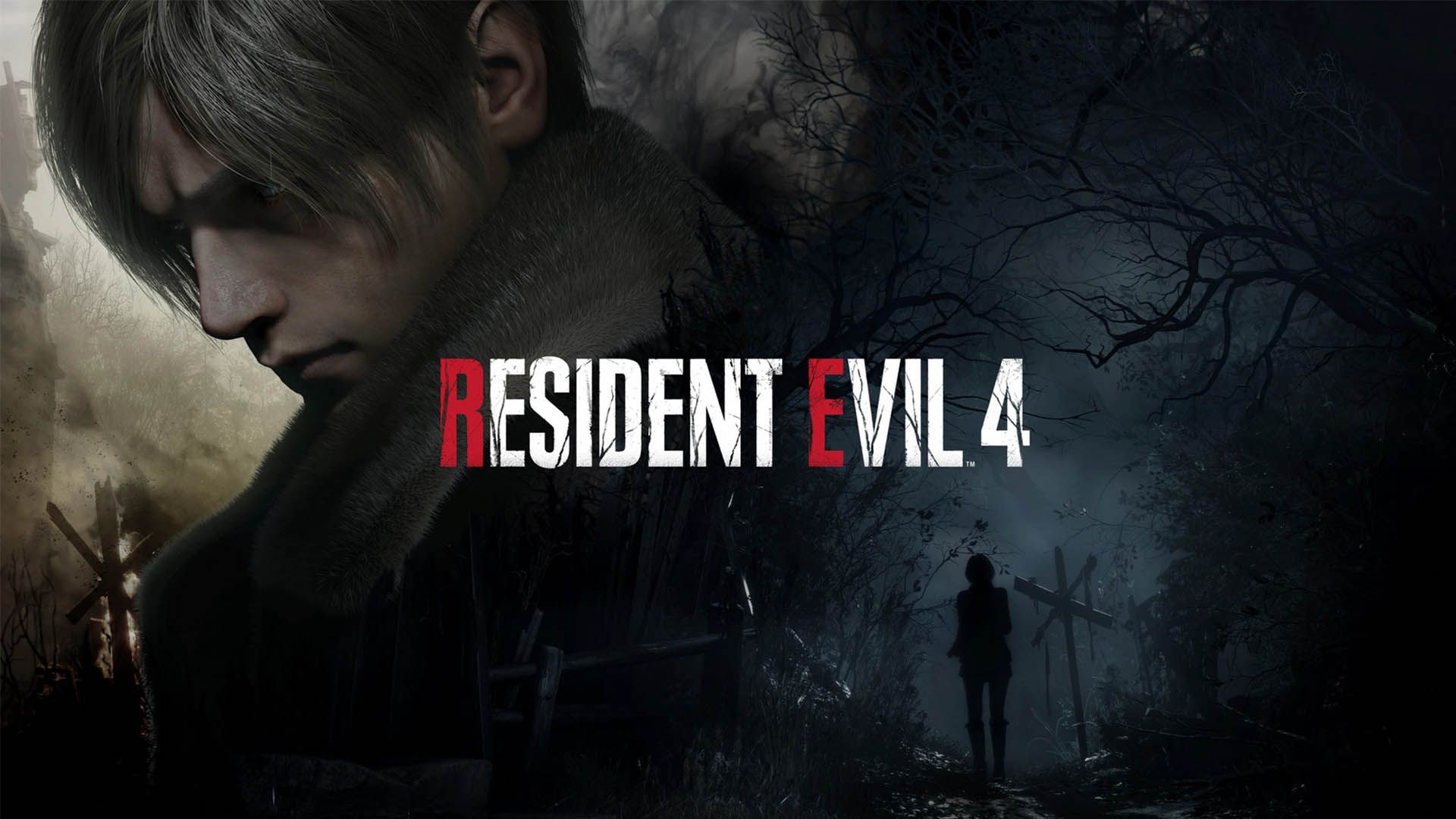 لیان و اشلی به همراه لوگوی ریمیک Resident Evil 4