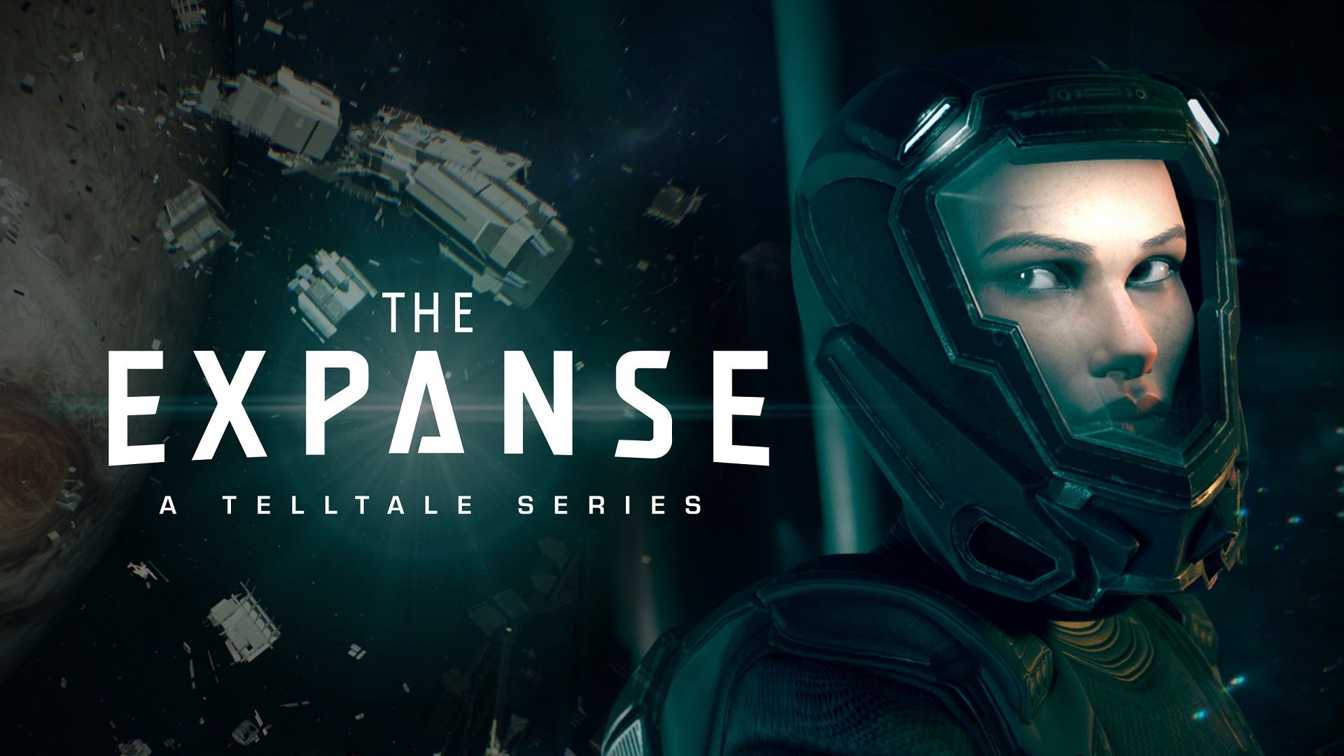 پوستر بازی The Expanse: A Telltale Series با لوگو و شخصیت اصلی