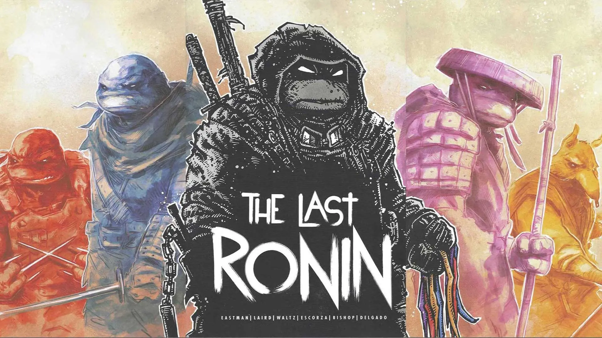 لاک پشت سیاه پوش در پوستر بازی Teenage Mutant Ninja Turtles: The Last Ronin