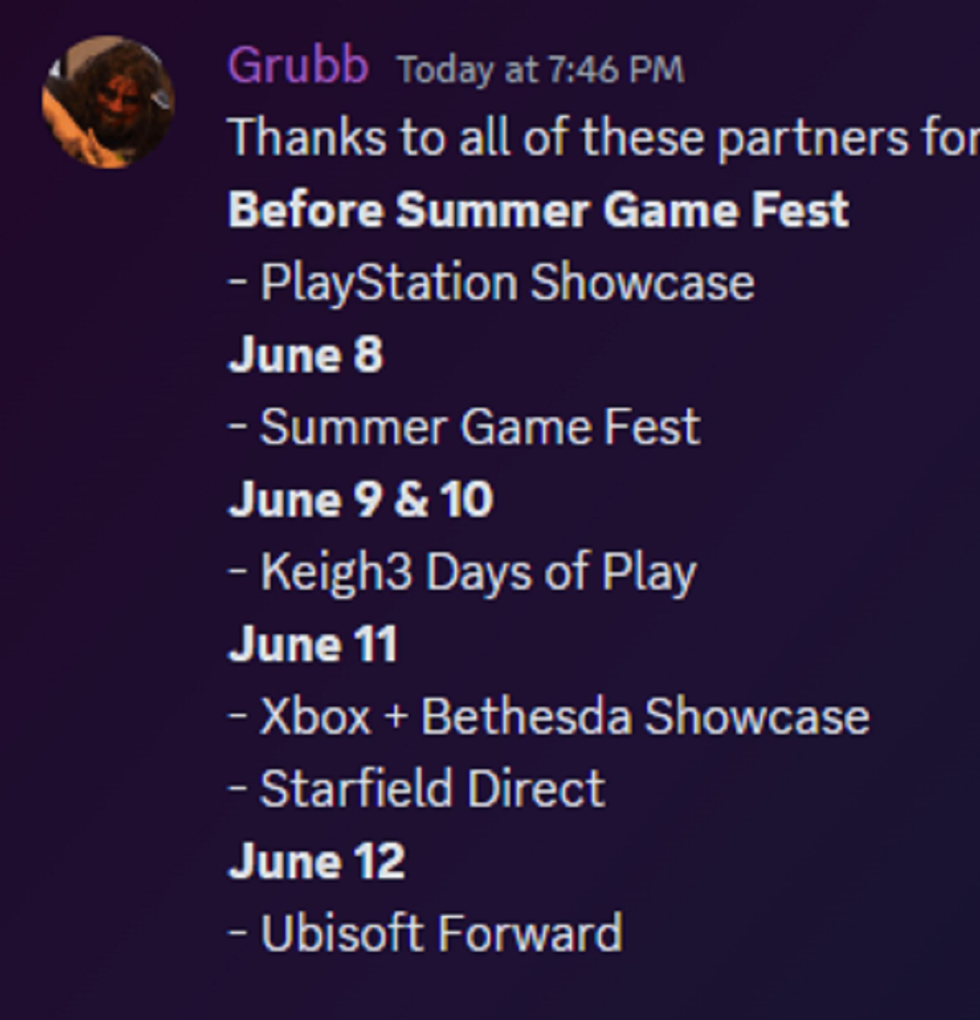 لیست شوکیس‌های 2023 لورفته توسط جف گراب