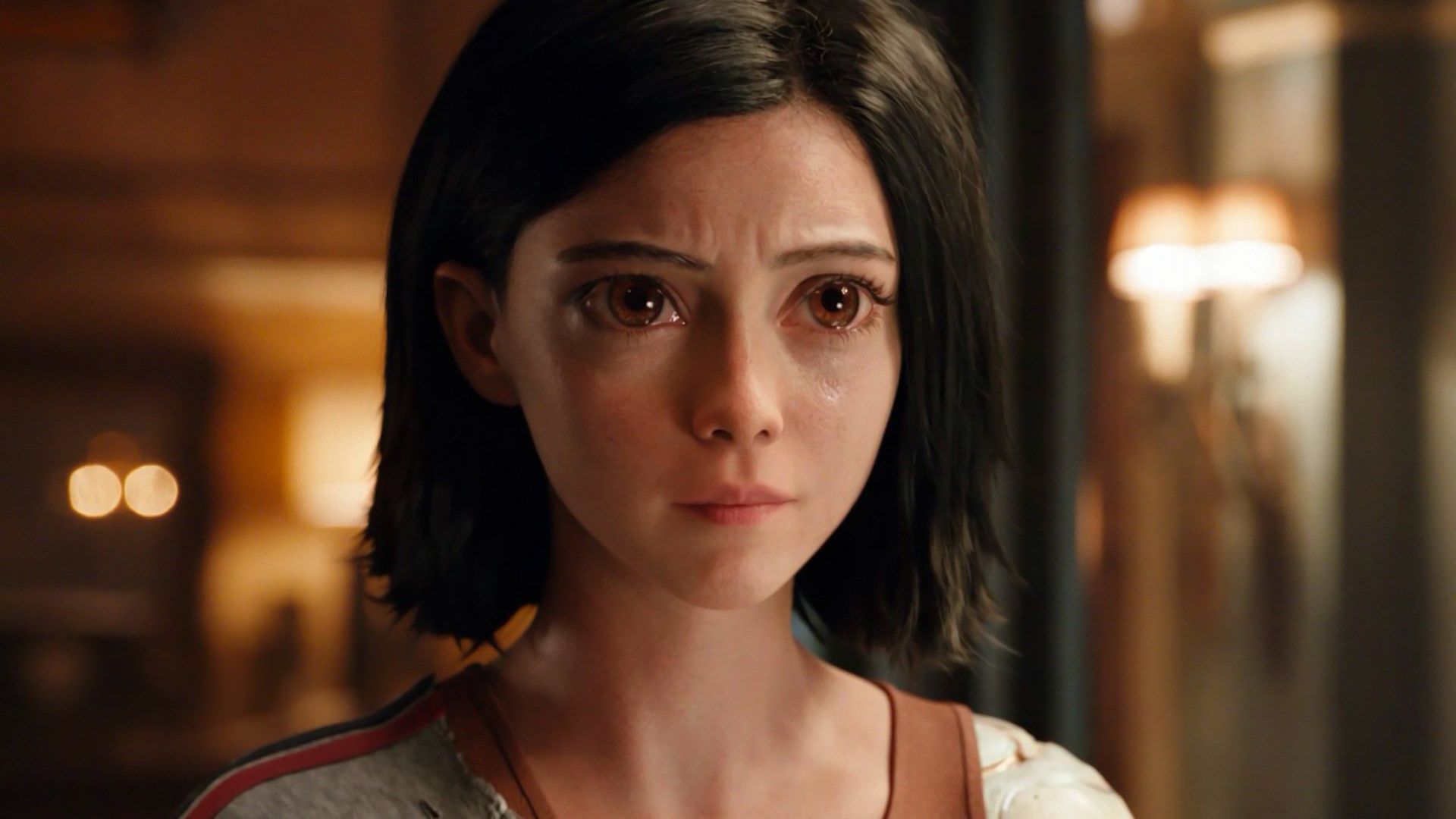 اشک ریختن آلیتا در فیلم Alita: Battle Angel