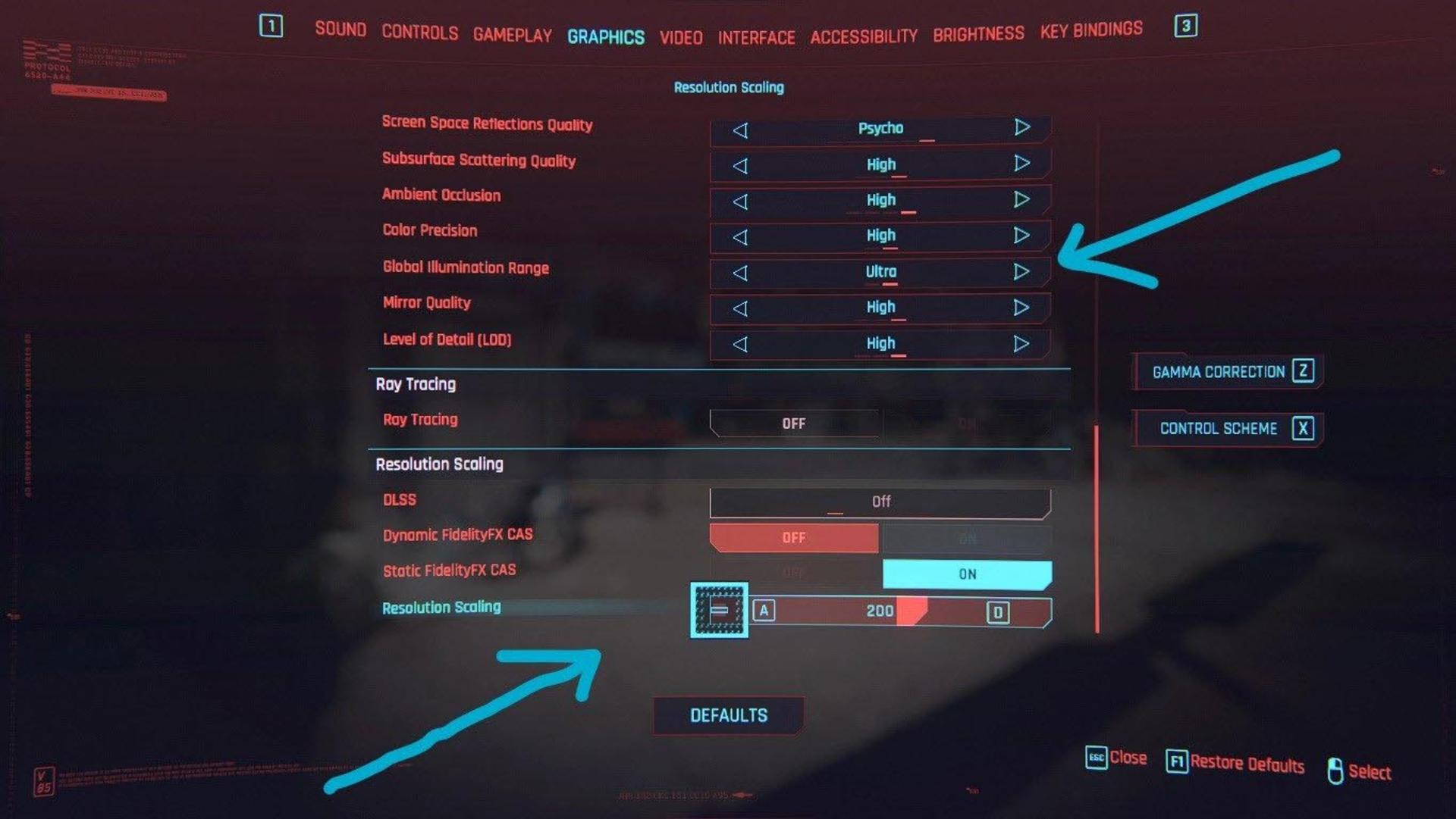 ماد Unlock Hidden Settings بازی سایبرپانک 2077