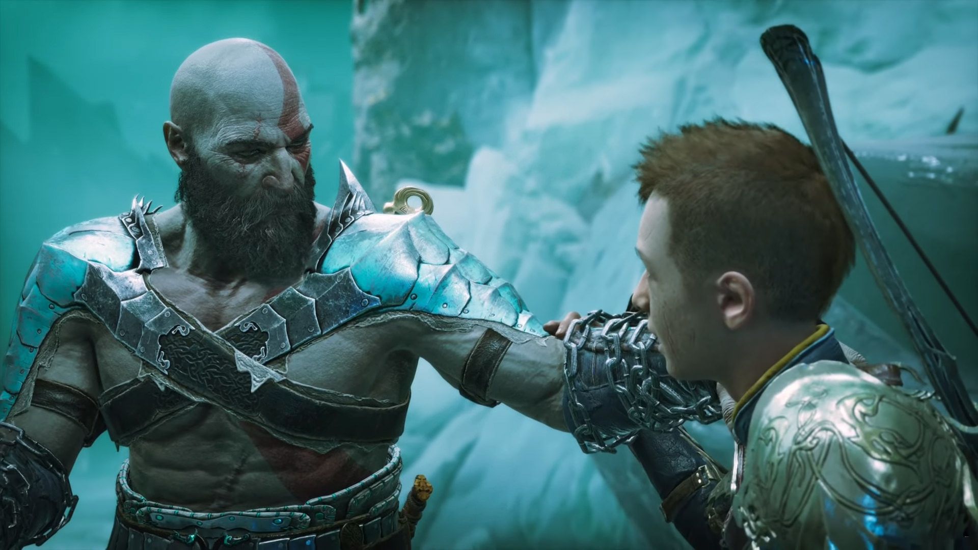 کریتوس و آترئوس آشتی می‌کنند  بازی God of War Ragnarok