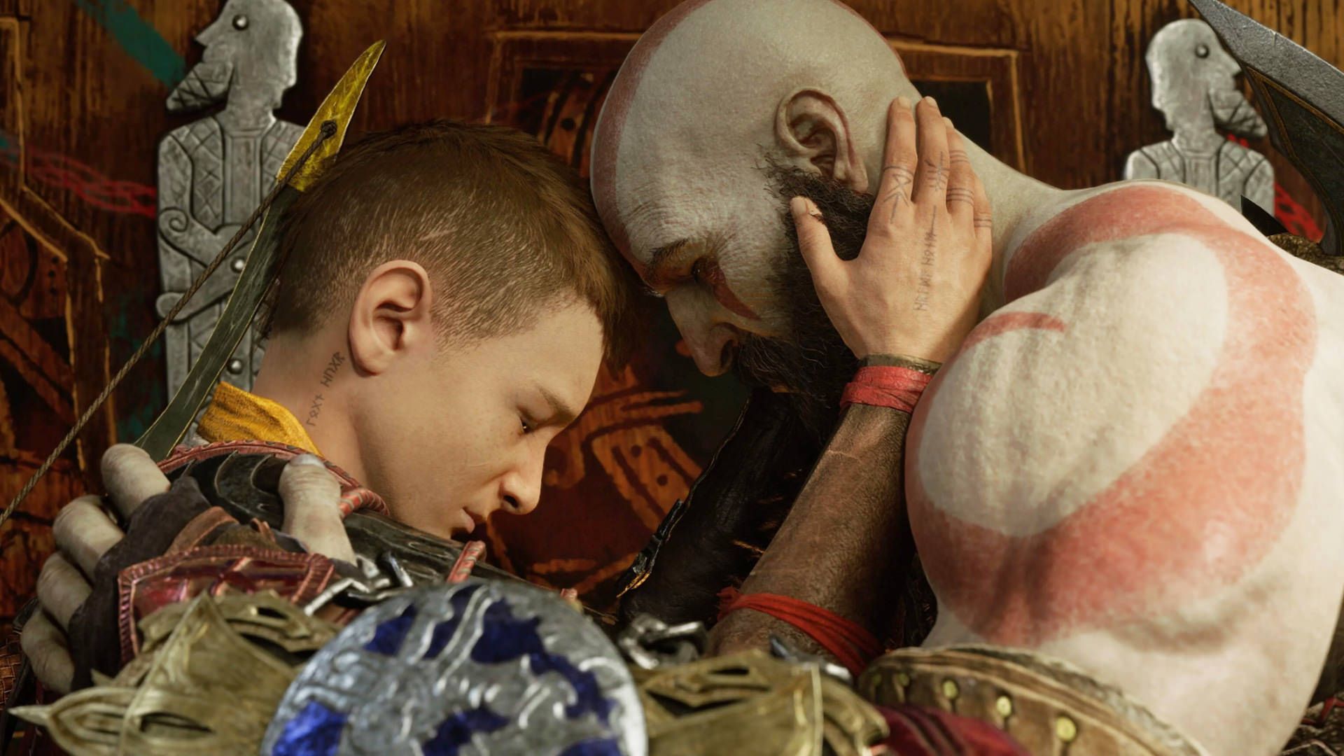 کریتوس و آترئوس خداحافظی می‌کنند بازی god of war ragnarok