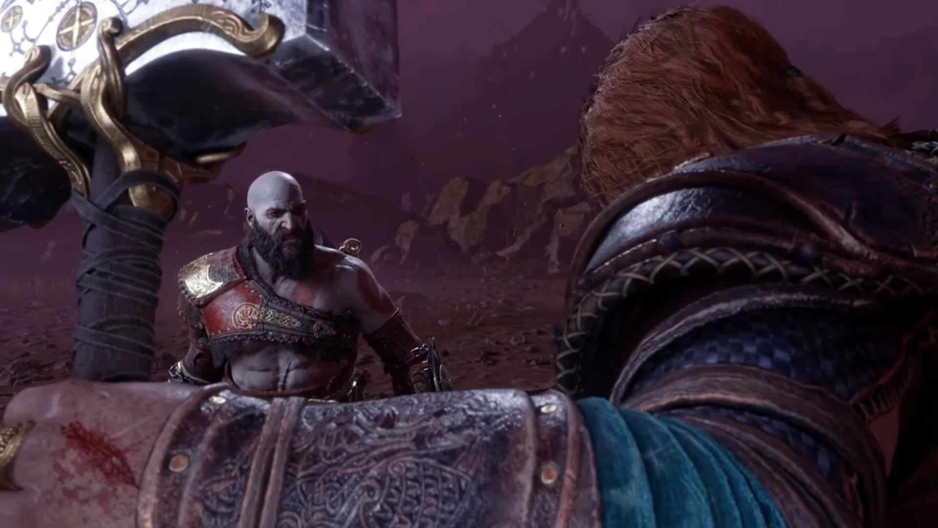 کریتوس به ثور رحم می‌کند بازی  God of War Ragnarok