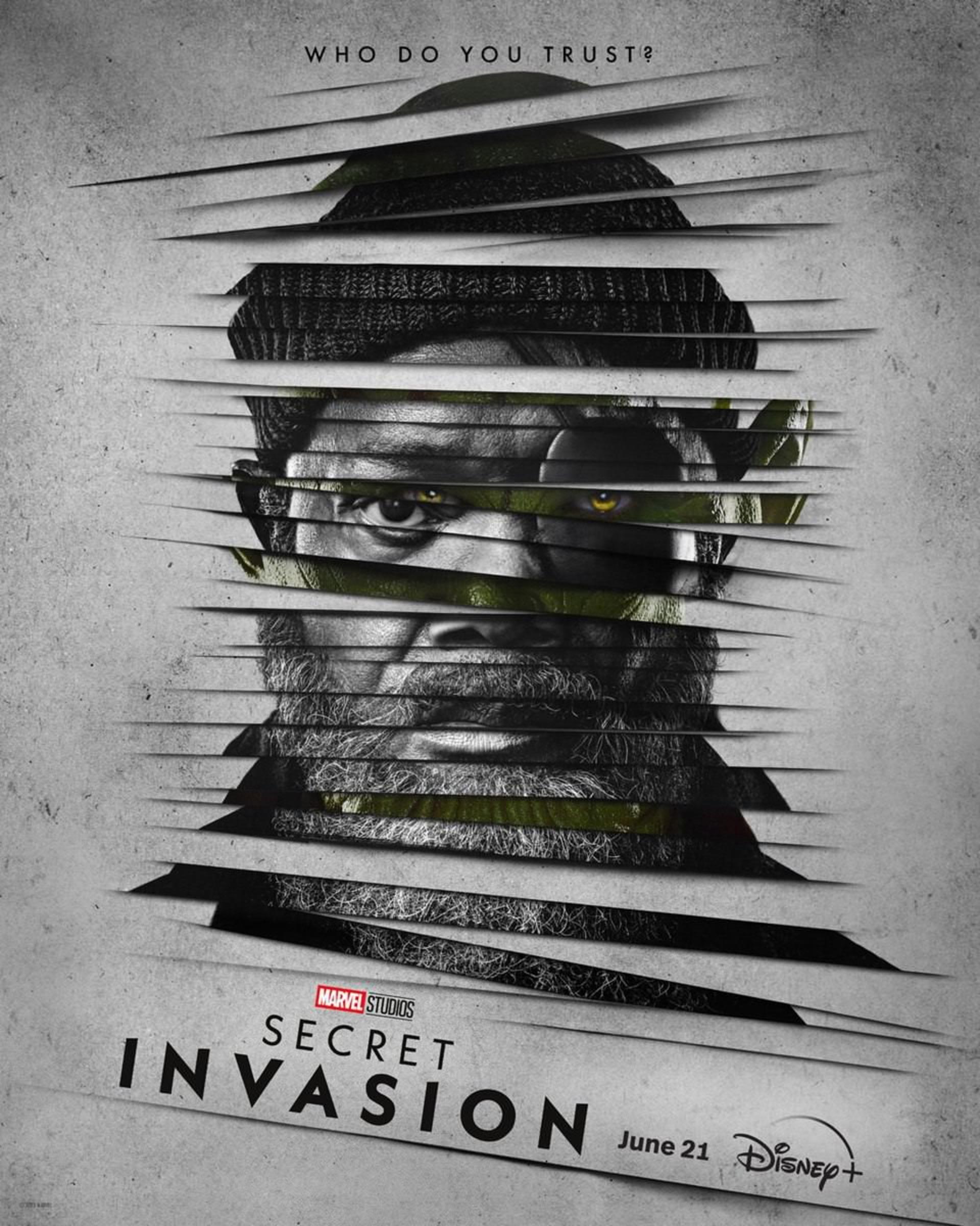 ساموئل ال جکسون در نقش نیک فیوری در پوستر رسمی سریال Secret Invasion 
