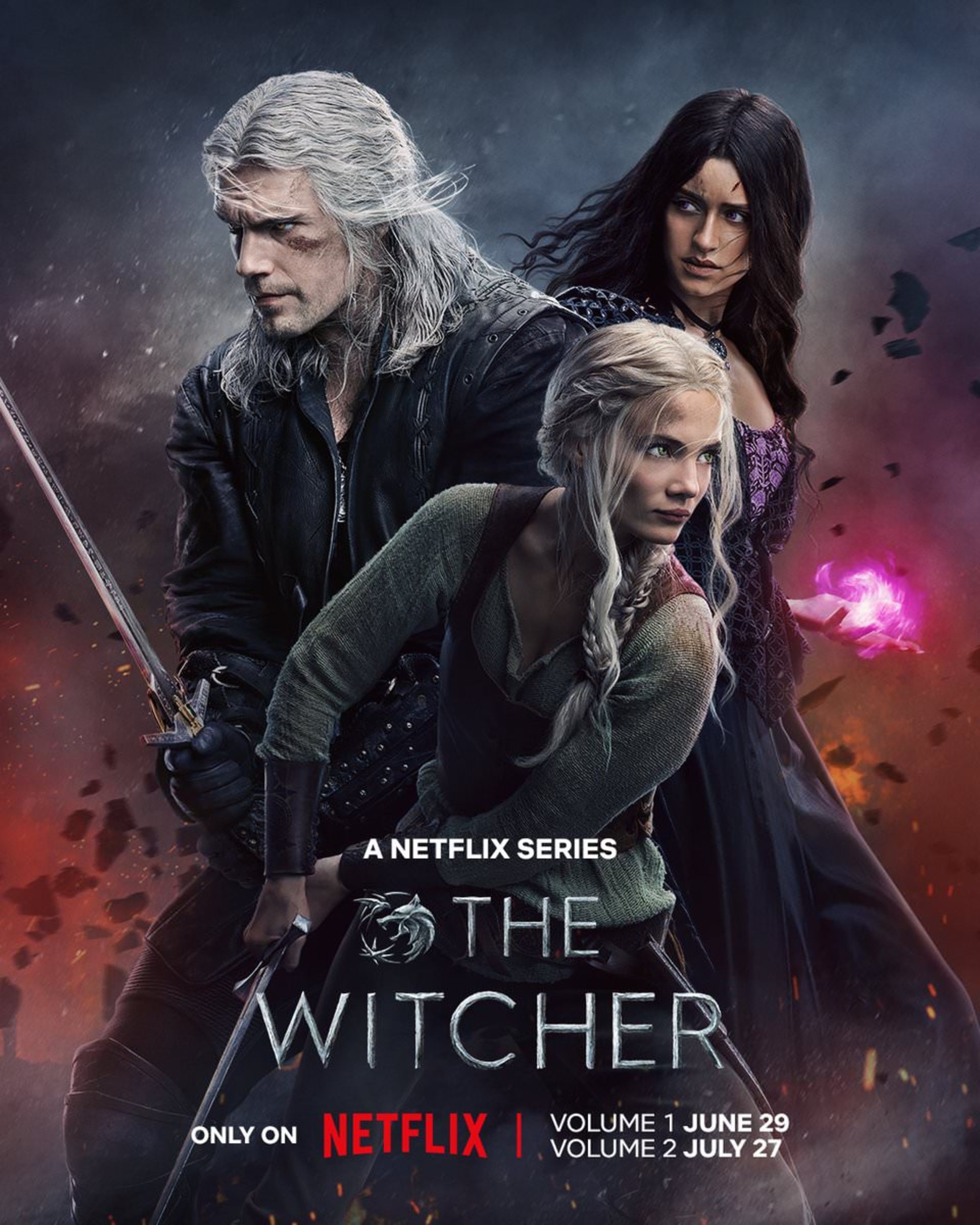 گرالت، سیری و ینیفر در پوستر جدید فصل سوم سریال The Witcher