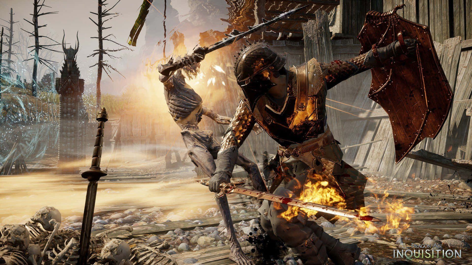 مبارزه با اسکلت در بازی Dragon Age: Inquisition