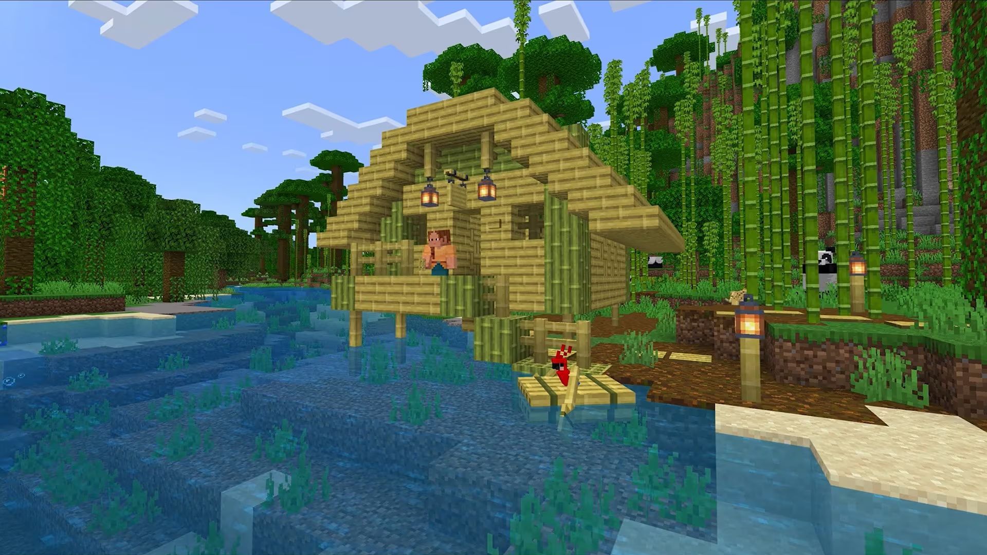 سازه‌های چوب بامبو در به‌روزرسانی Trails and Tales بازی Minecraft