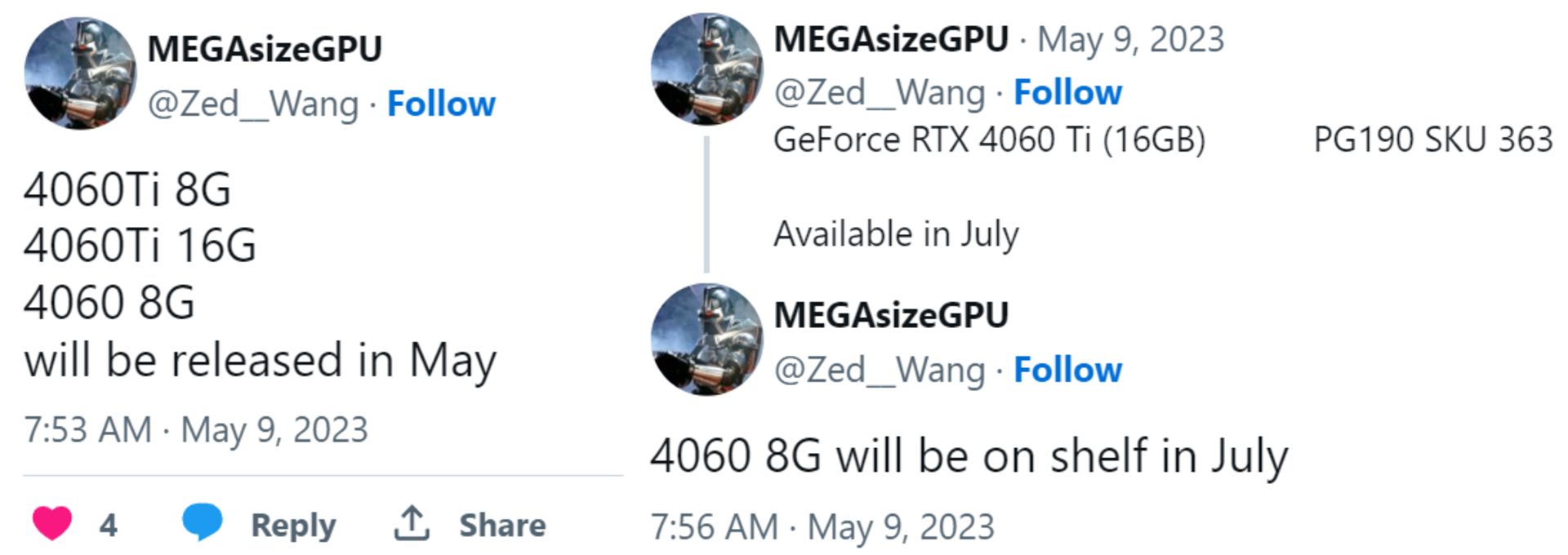 اخباری حول محور GeForce RTX 4060 Ti 8GB