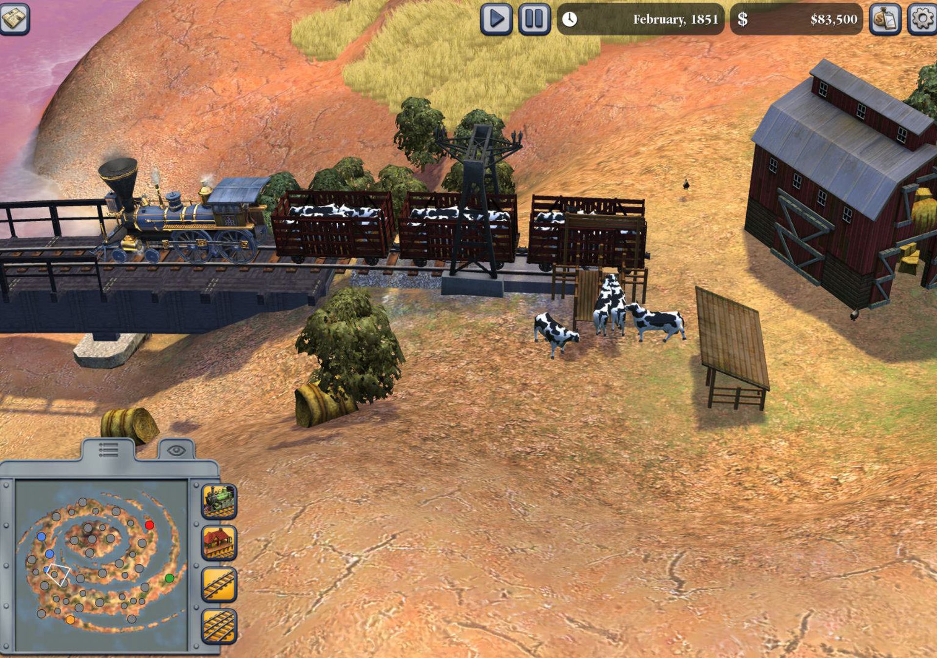 حمل گاو در بازی Sid Meier's Railroads