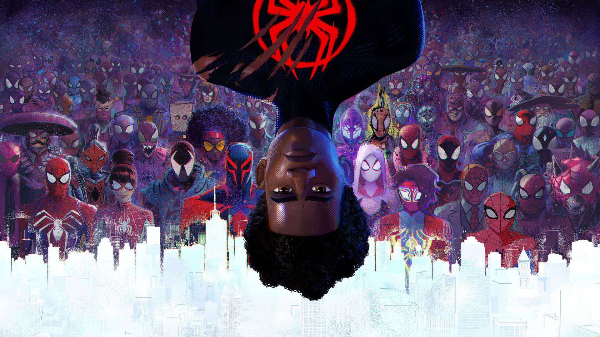 والپیپر انیمیشن Spider-Man: Across the Spider-Verse با محوریت نسخه های مختلف مرد عنکبوتی