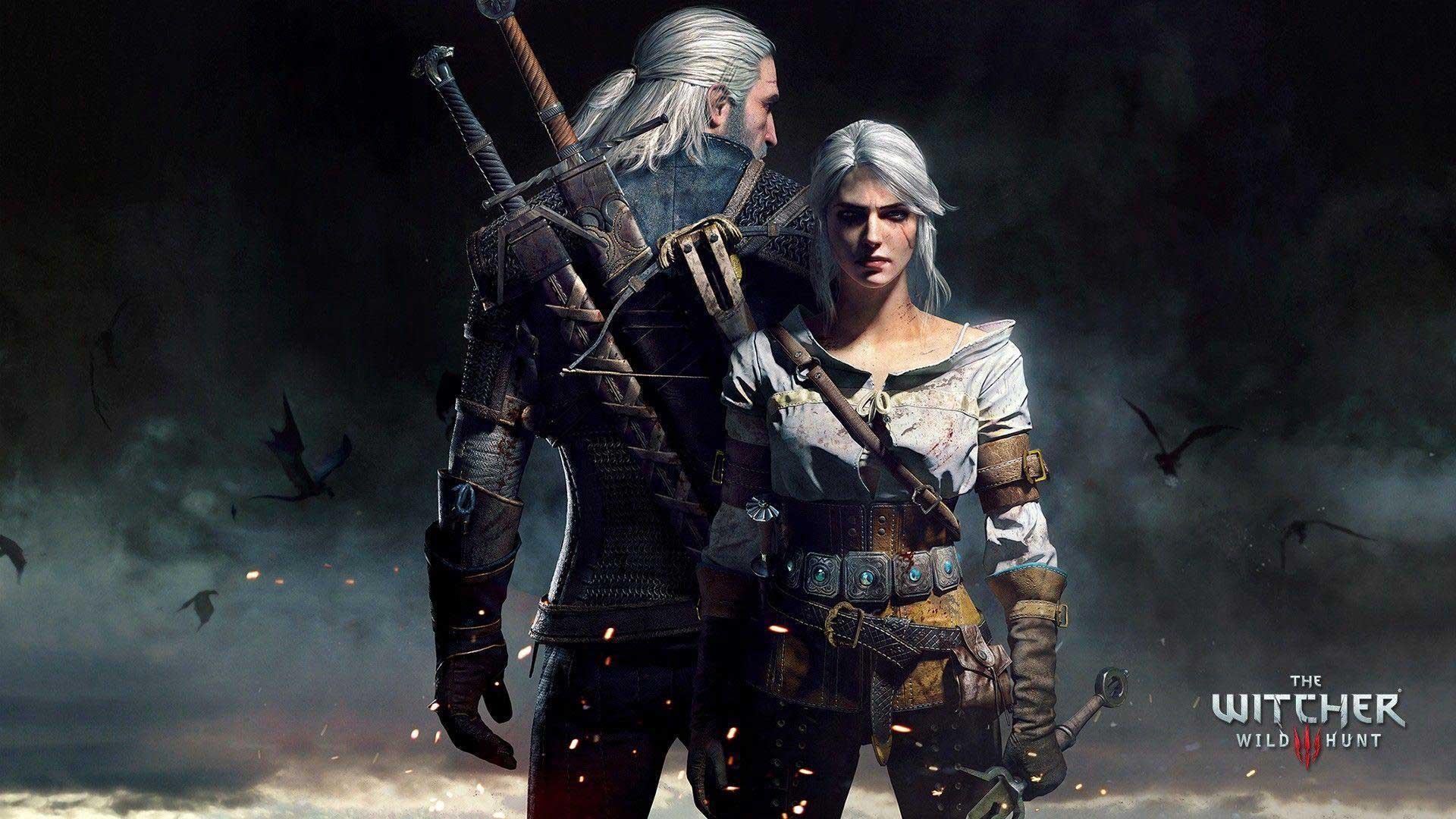 تصویر گرالت و سیری روی کاور بازی The Witcher 3: Wild Hunt