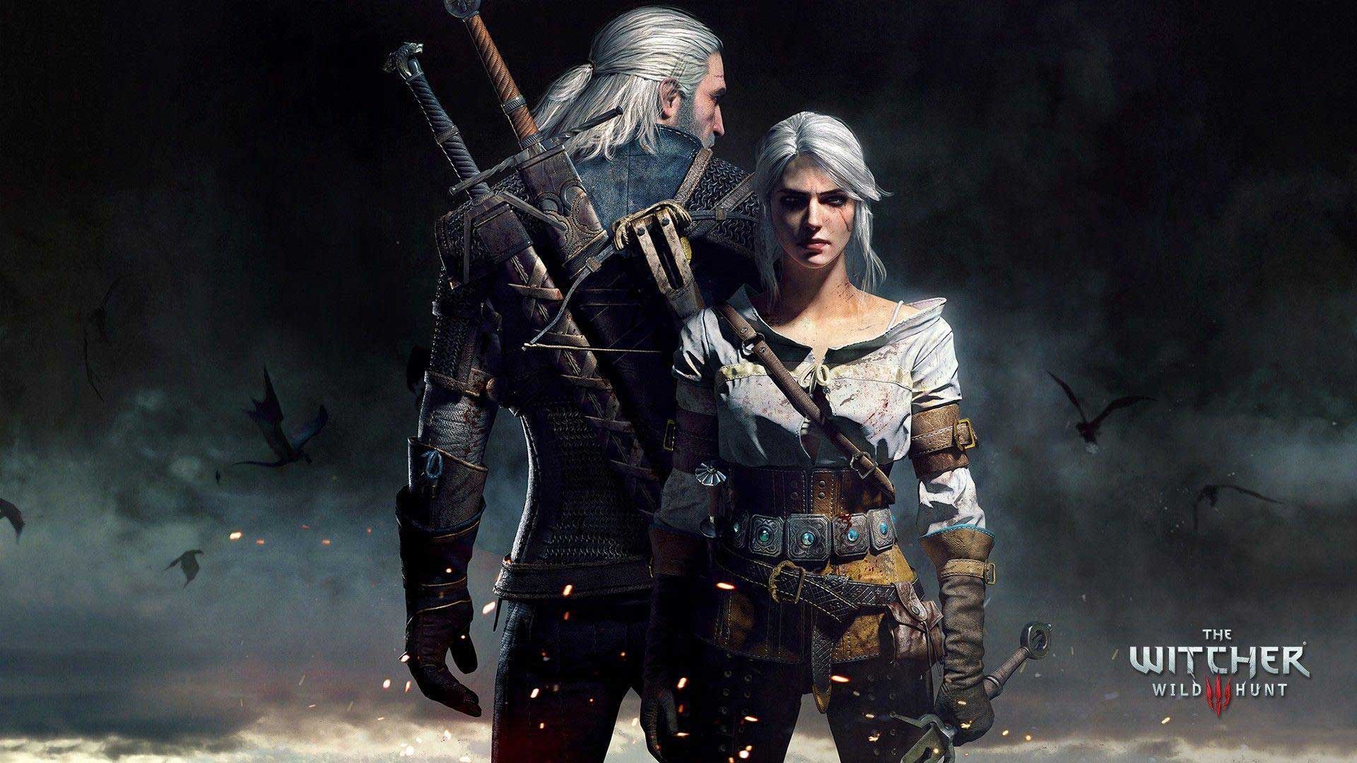 تصویر گرالت و سیری روی کاور بازی The Witcher 3: Wild Hunt