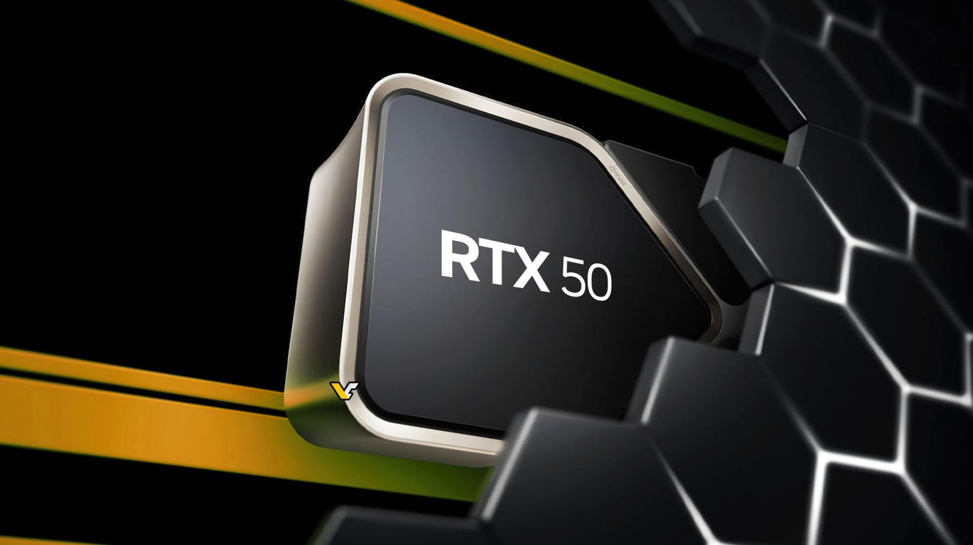 لوگوی RTX 50 روی کارت گرافیک انویدیا