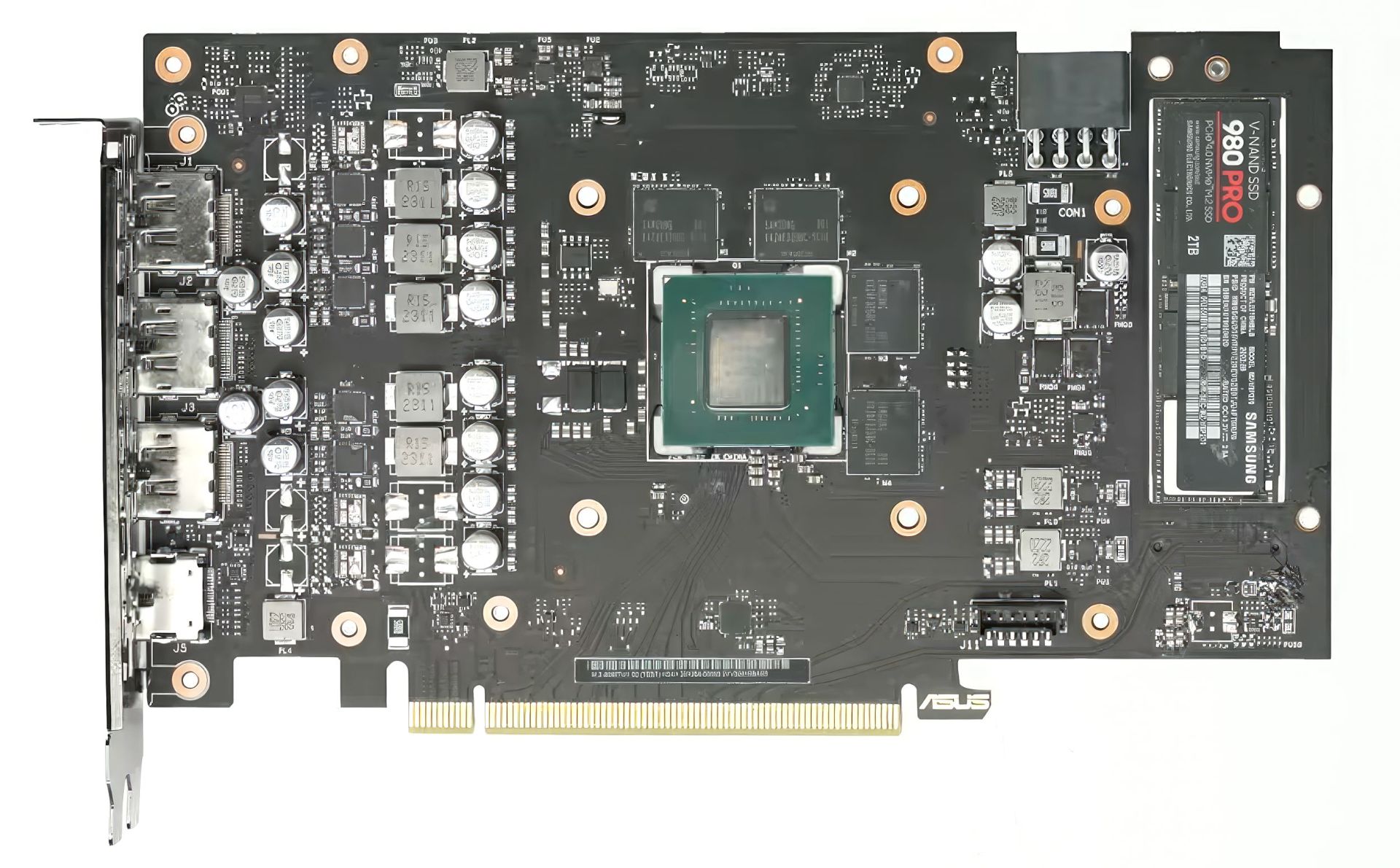PCB کارت گرافیک RTX 4060 Ti با اسلات SSD 