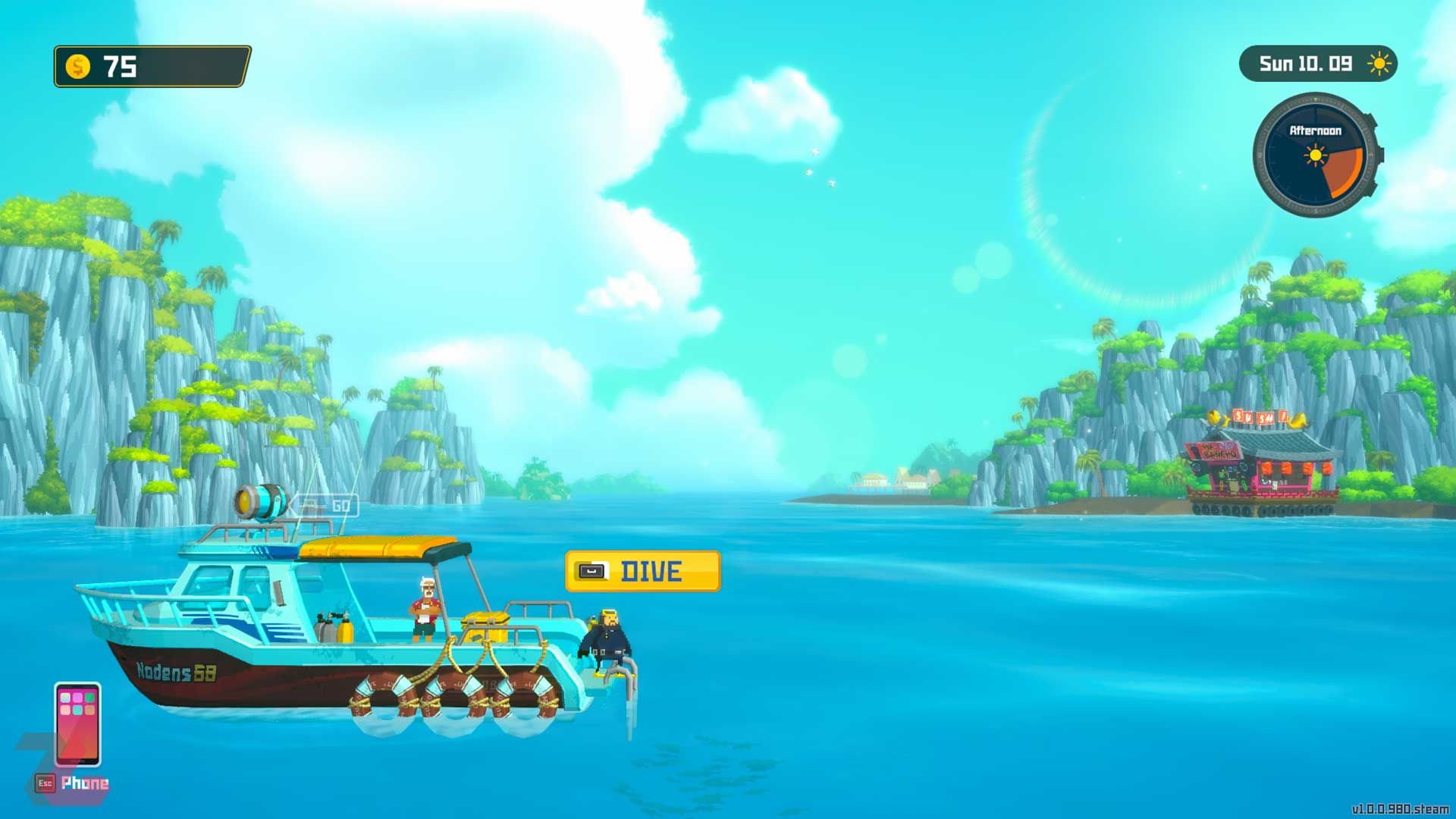شیرجه زدن در آب در بازی Dave the Diver