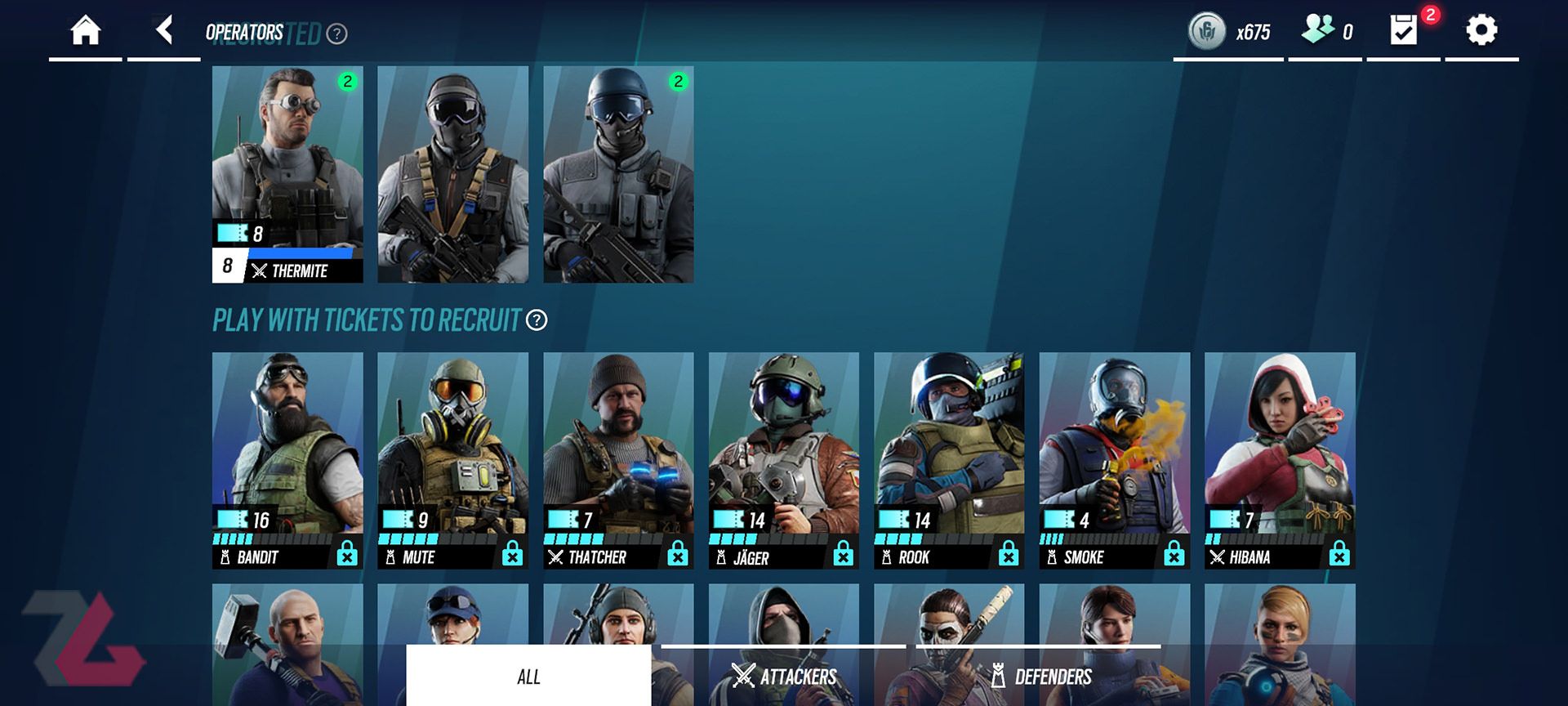 اپراتور‌های بازی Rainbow Six Mobile