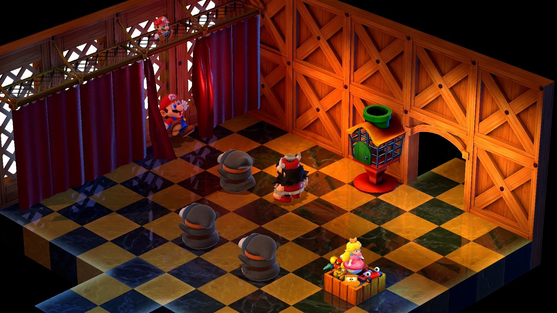 محیط تخته شطرنج در ریمیک Super Mario RPG