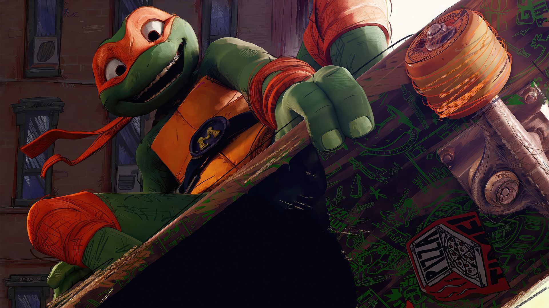 اسکیت‌سواری مایکل آنجلو در انیمیشن TMNT: Mutant Mayhem