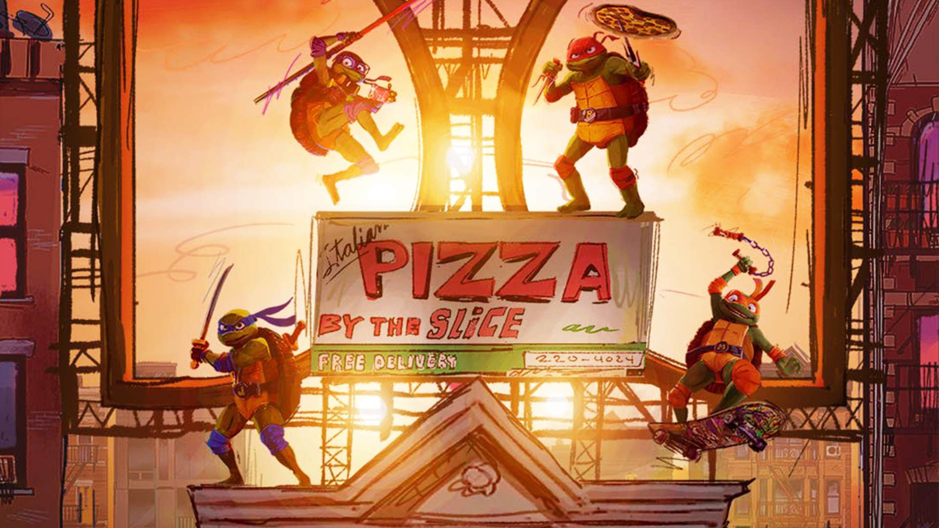 لاک‌پشت‌های نینجا در مأموریتی برای تأمین مواد غذایی در انیمیشن TMNT: Mutant Mayhem