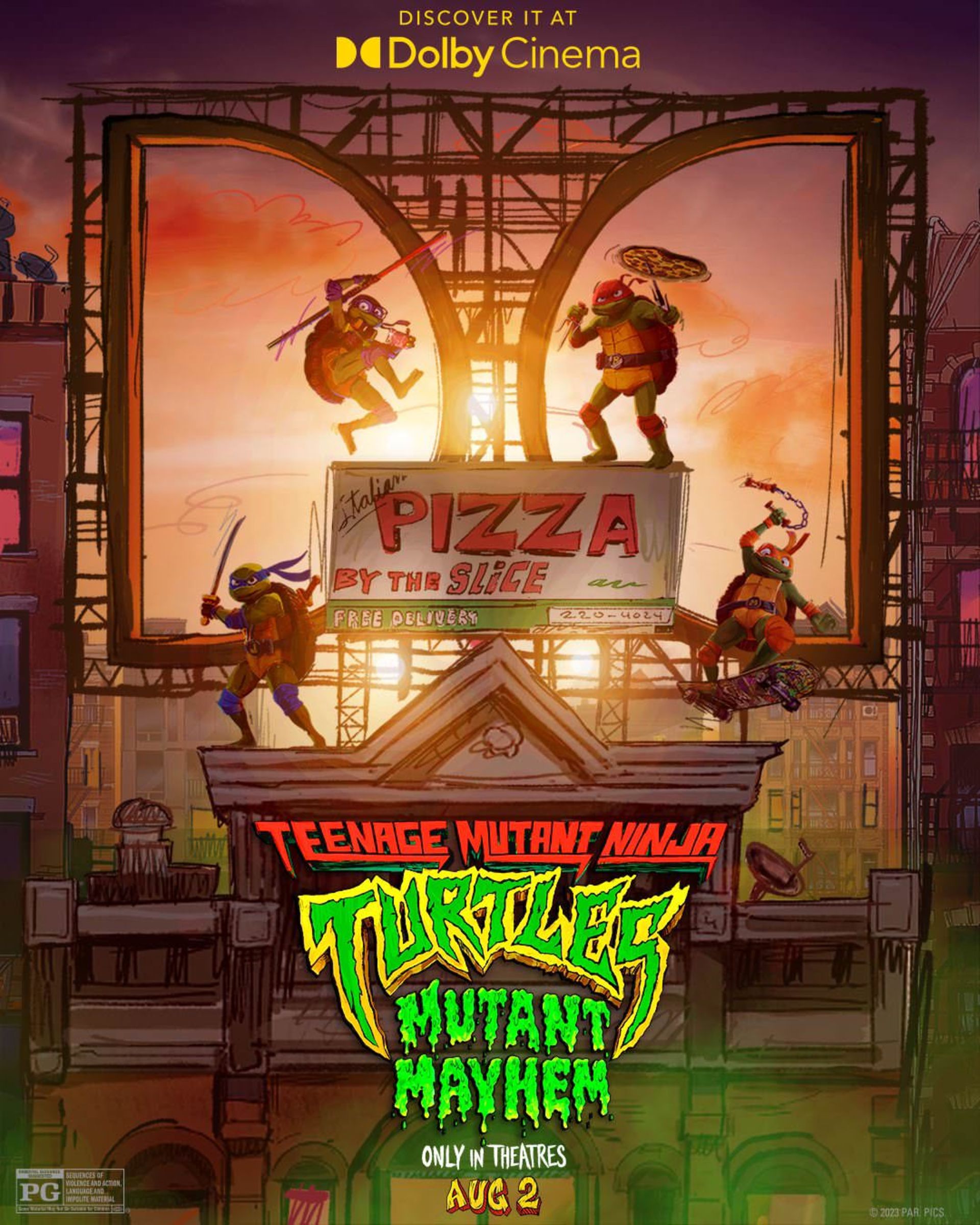 پوستر دالبی سینما انیمیشن Teenage Mutant Ninja Turtles: Mutant Mayhem