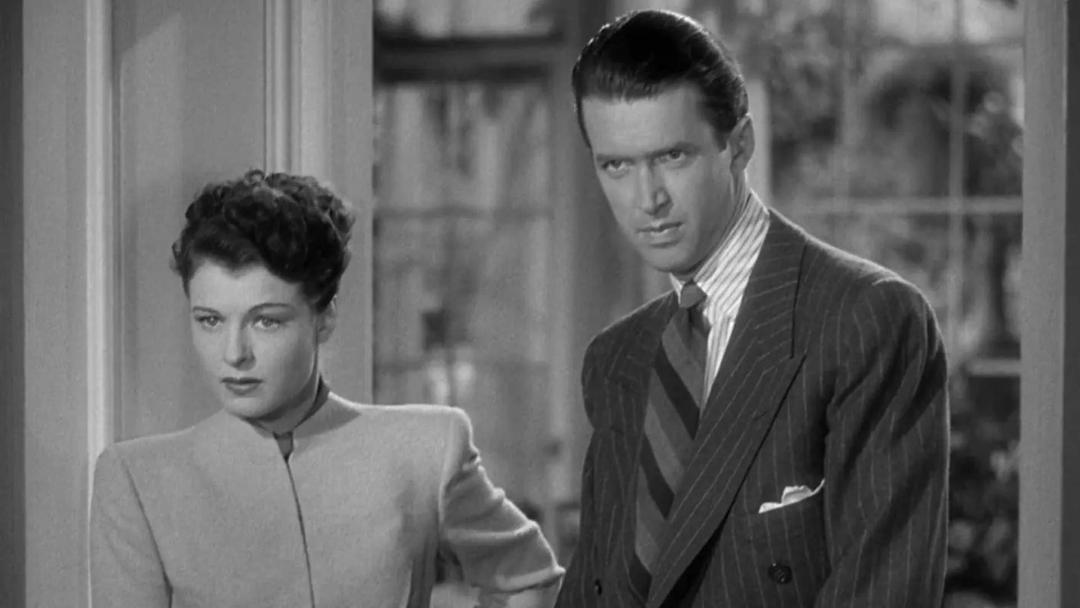 جیمز استوارت به همراه کاترین هپبورن در فیلم The Philadelphia Story