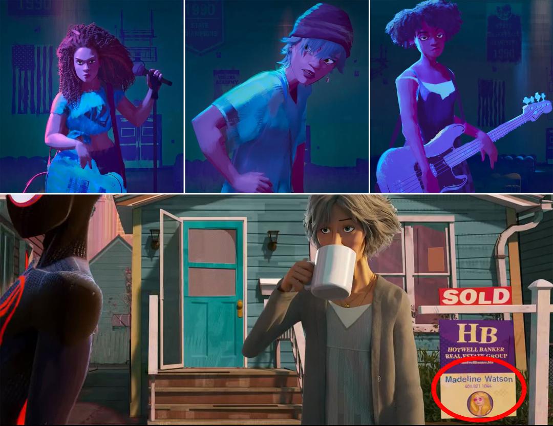 گروه موسیقی مری جینز در  انیمیشن spiderman across the spiderverse