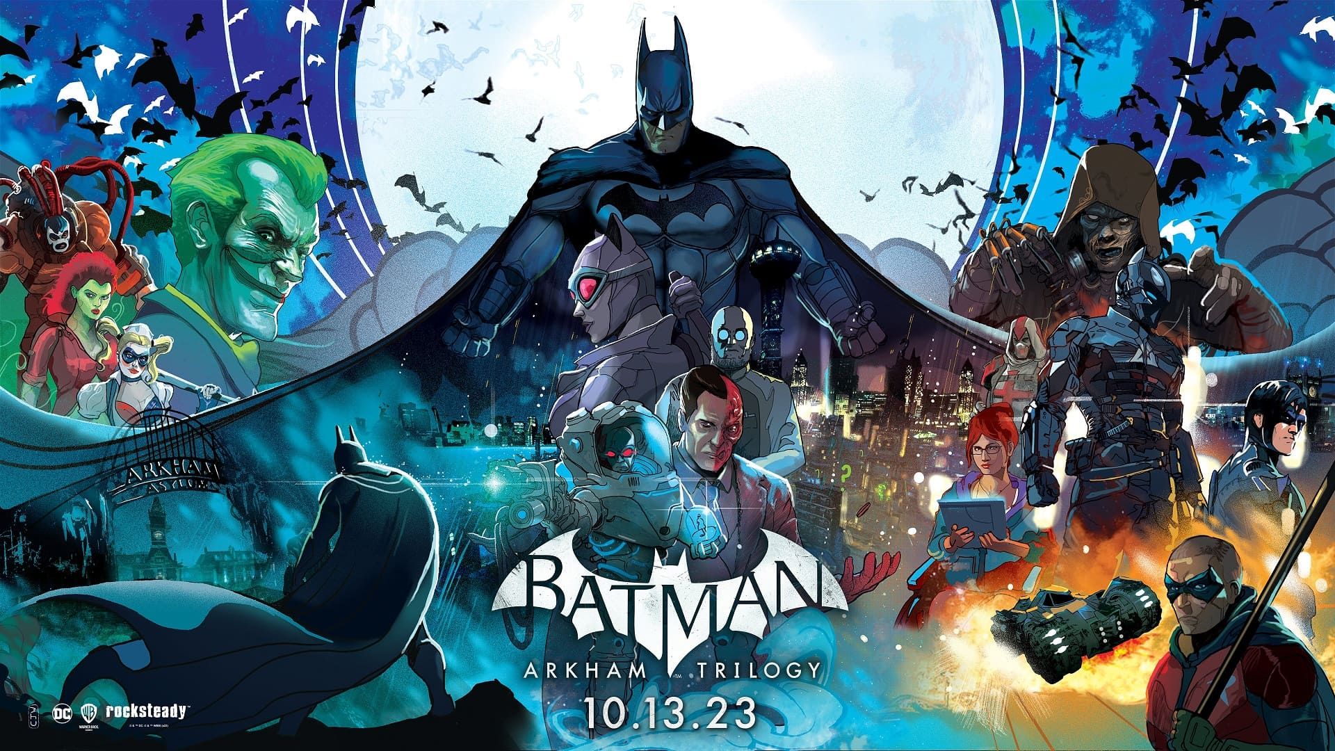 پوستر اعلام تاریخ عرضه نسخه نینتندو سوییچ بازی Batman: Arkham Trilogy