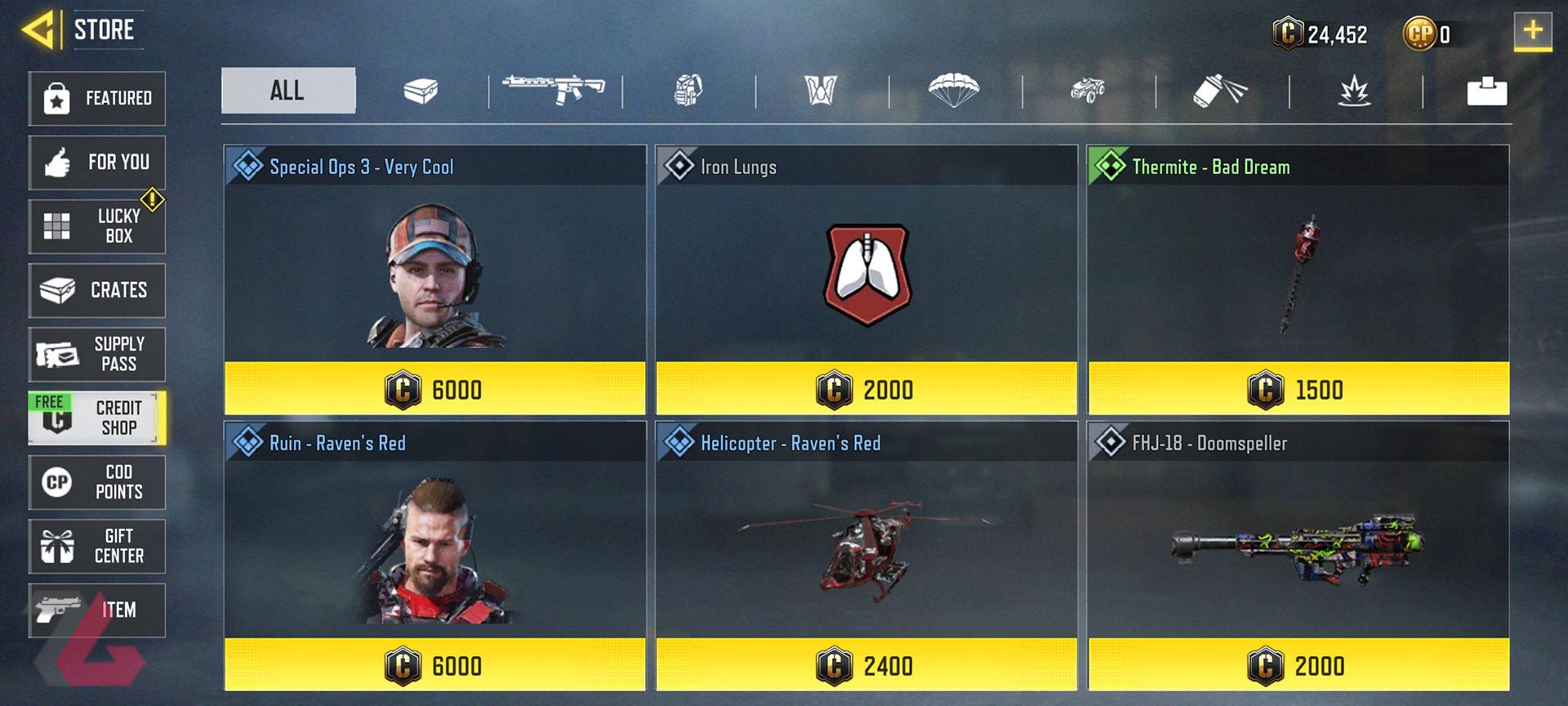 فروشگاه بازی Call of Duty: Mobile