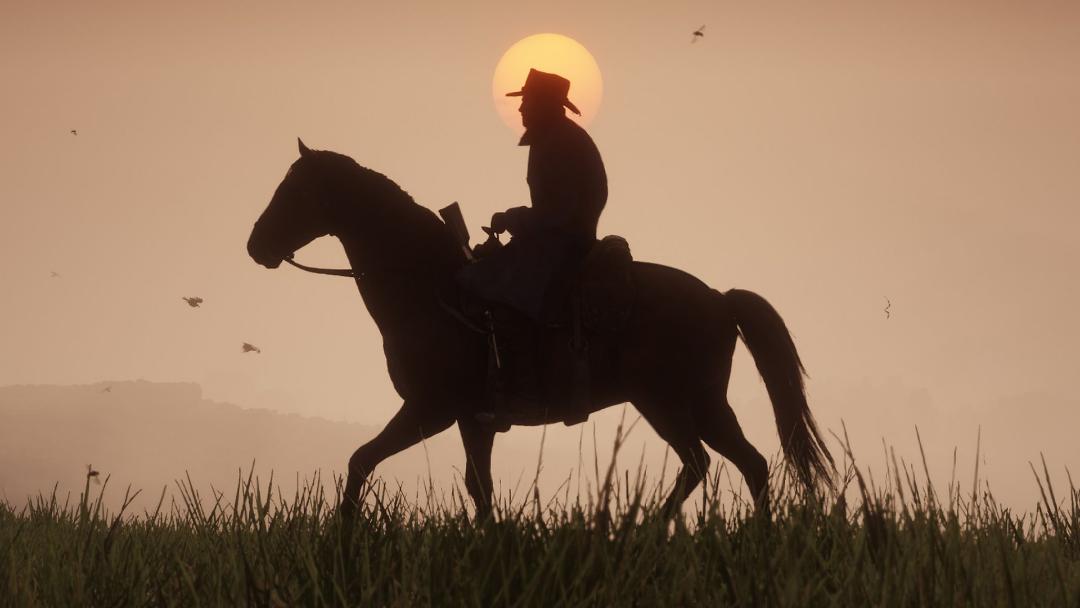 کابوی در غروب خورشید  بازی red dead redemption 2