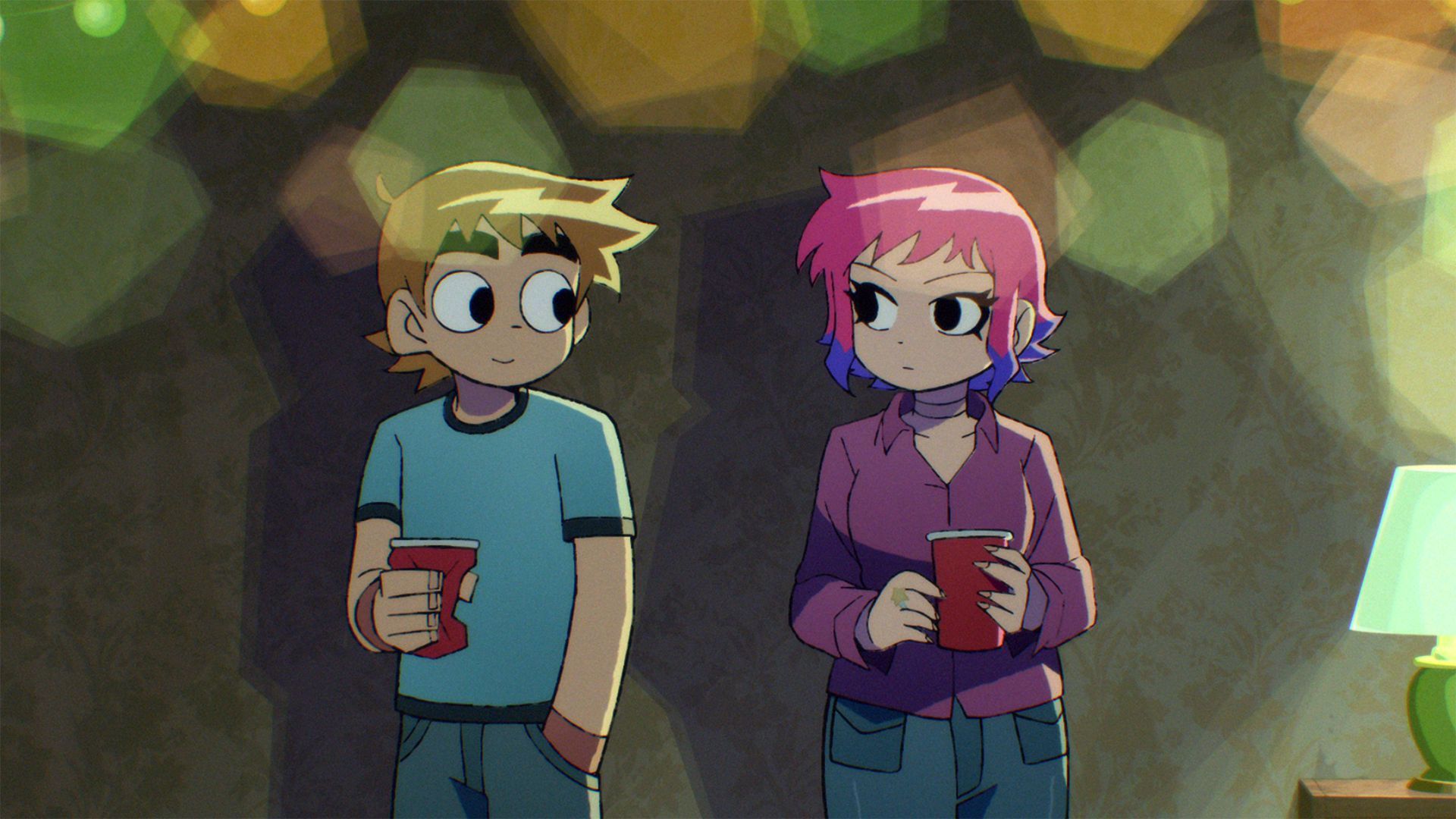 رامونا فلاور و اسکات پیلگریم در انیمه Scott Pilgrim Takes Off