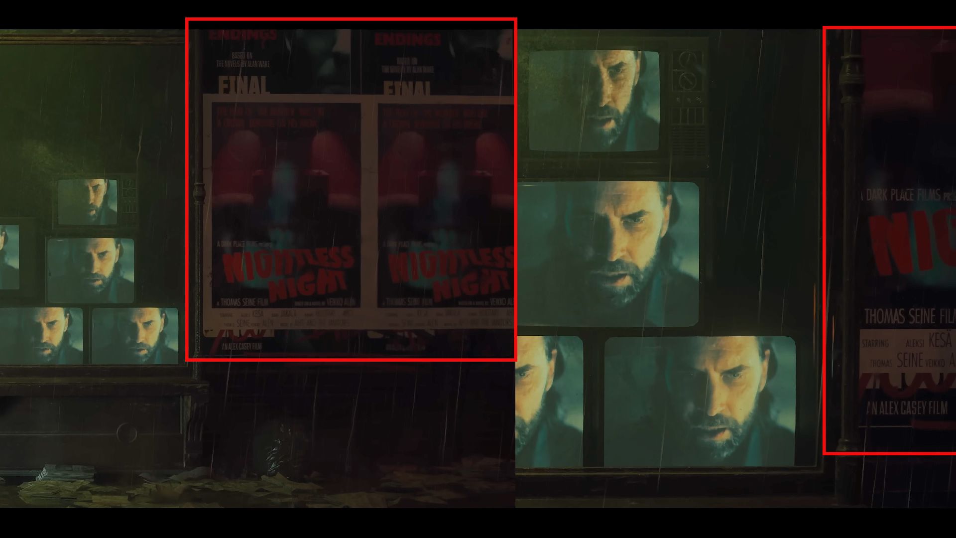 آگهی‌های فیلم Nightless Night به کارگردانی تامس زین در بازی Alan Wake 2