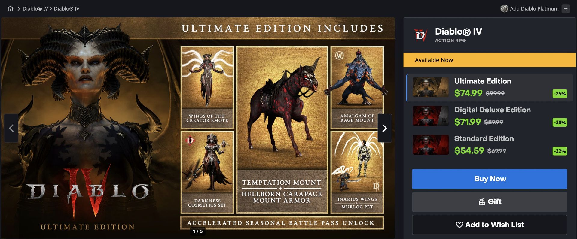 کاهش قیمت نسخه های مختلف بازی Diablo IV