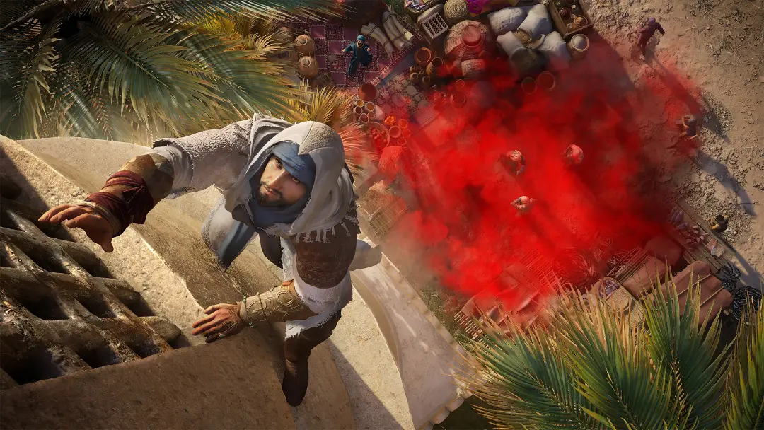 صعود باسیم به بالای ساختمان در بازی Assassin’s Creed Mirage