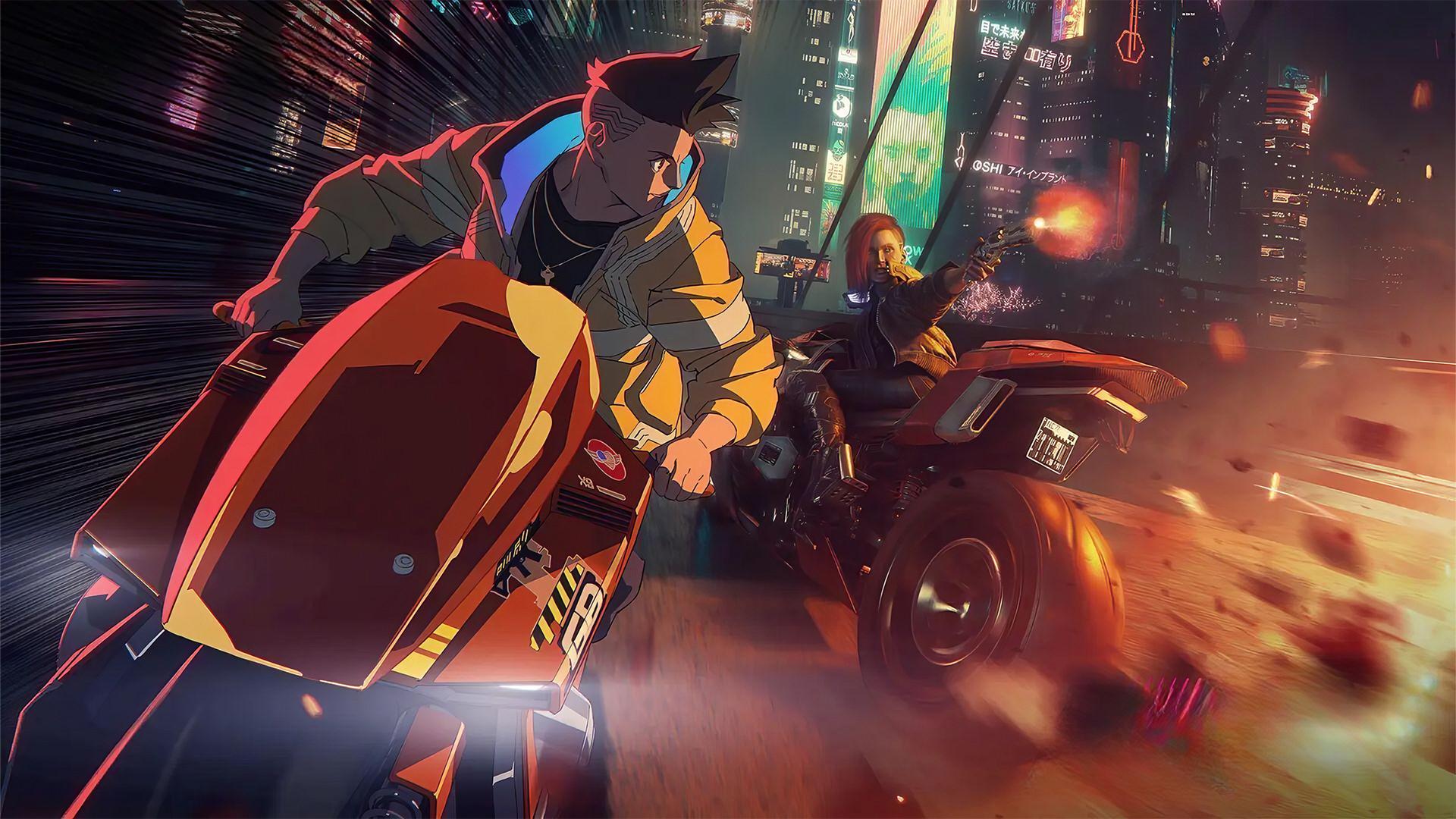 موتورسواری در انیمه Cyberpunk: Edgerunners