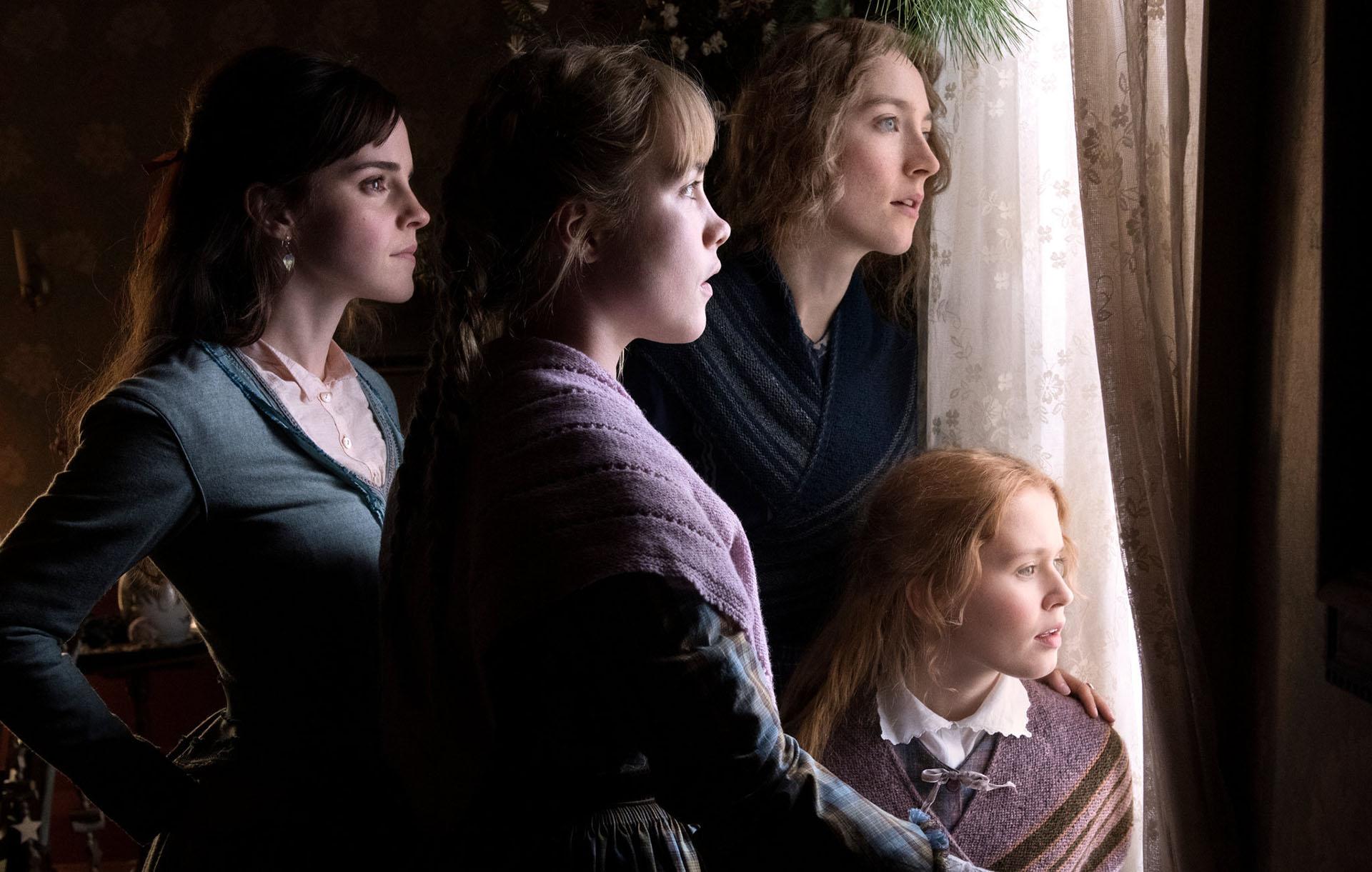 سرشه رونان، اما واتسون و فلورنس پیو در فیلم Little Women