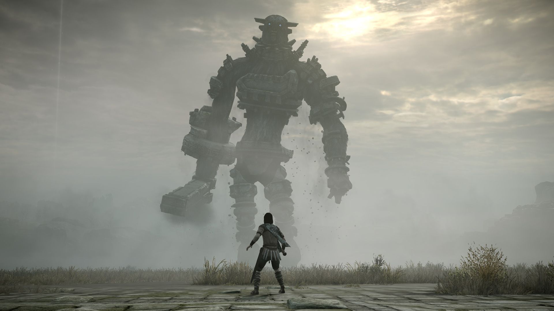 واندر با گایوس مبارزه می‌کند بازی shadow of the colossus